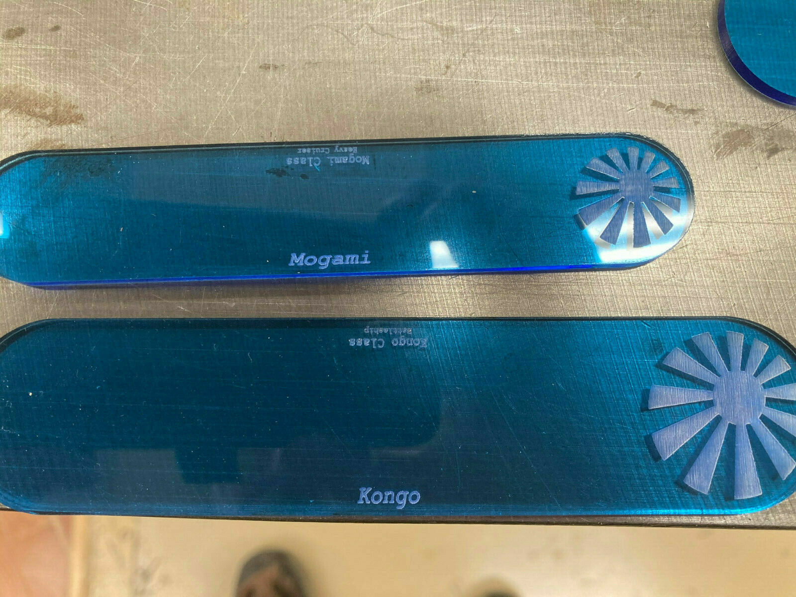 WWII Ship Bases 1/1800 Blue Acrylic Custom Set