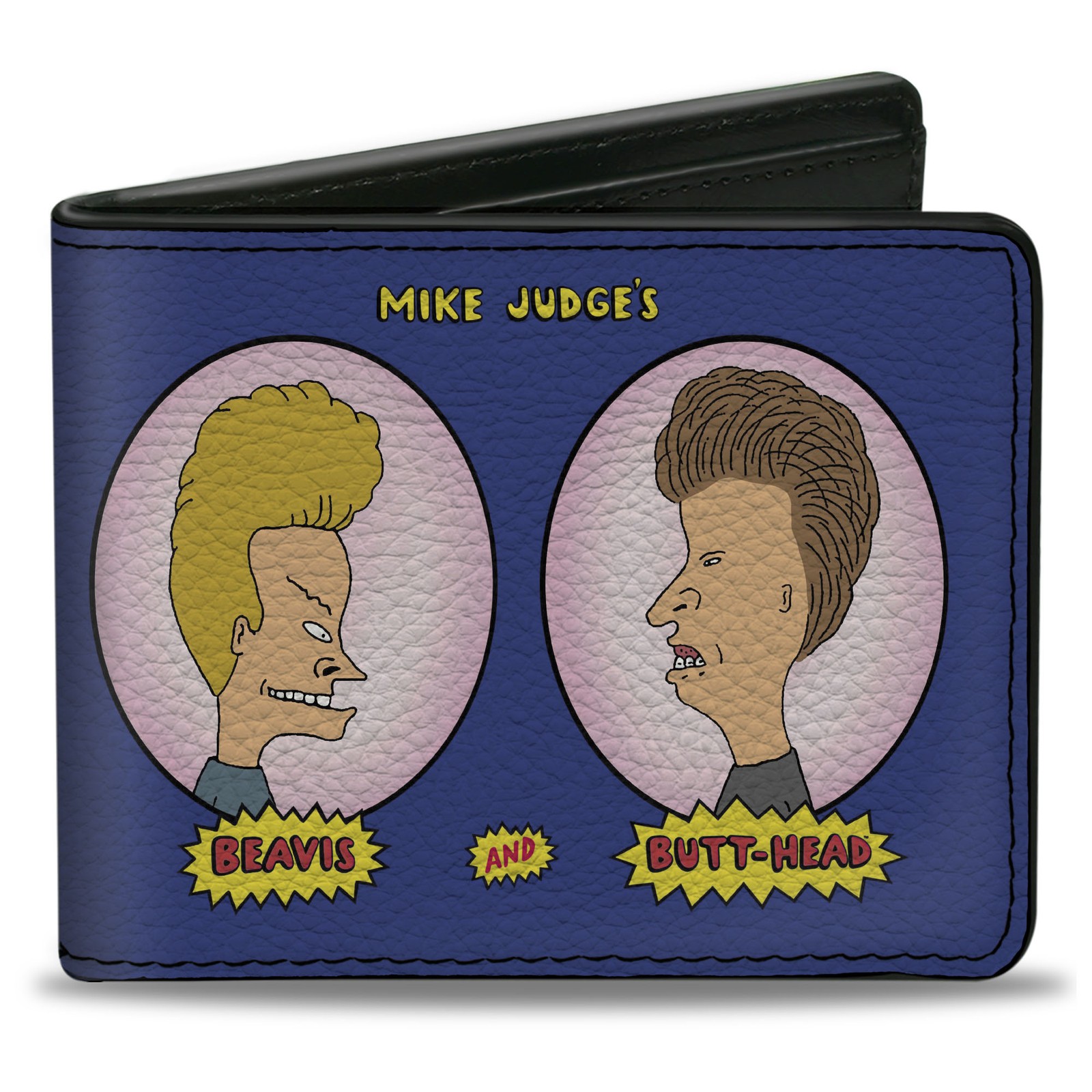 Bi-Fold Wallet BEAVIS AND BUTT-HEAD Title Logo and Portrait Profiles Blue