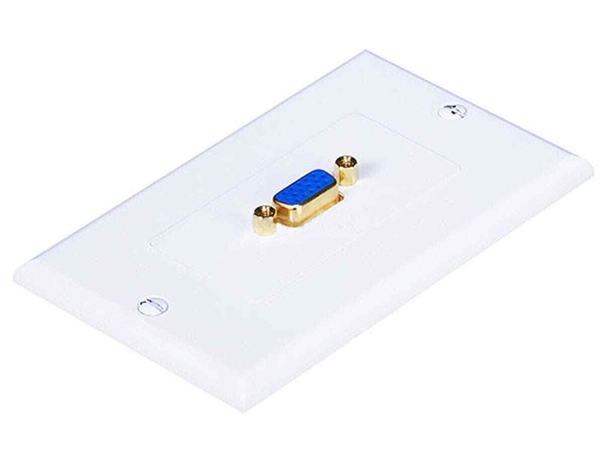 PACK OF 10 -  1 Port  VGA Wall Plate - Gold Plated PART# 4568