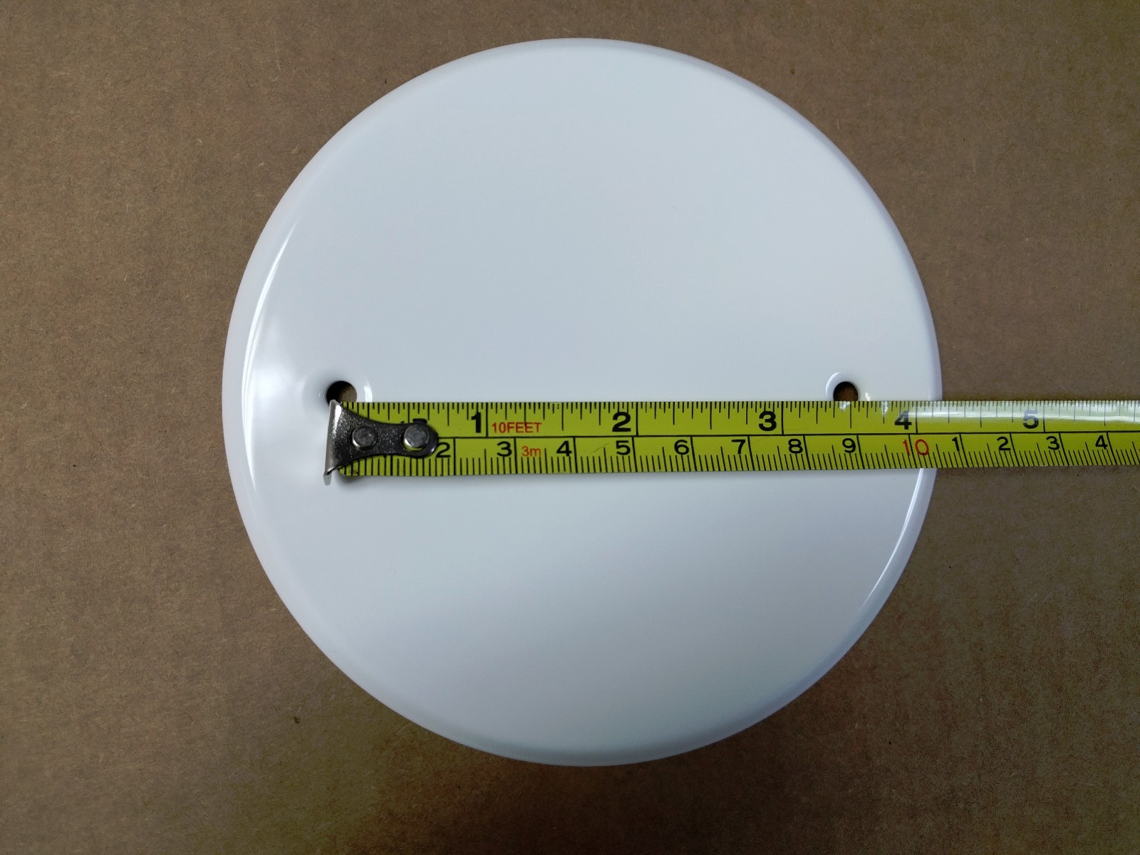 (5 pc) 5" Diameter Round Blank Ceiling Fan Box Cover 4" Electrical Box White