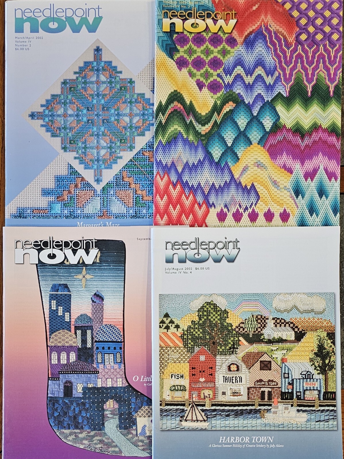 4 Needlepoint Now Magazine Issues May-Dec 2002