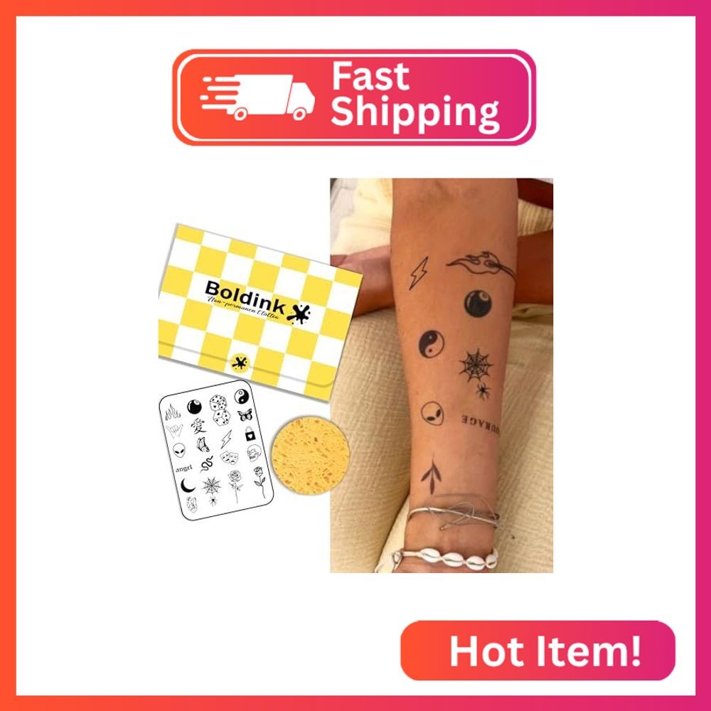 Mini Semi Permanent Tattoo for Finger Hand,Temporary Tattoos for Adults
