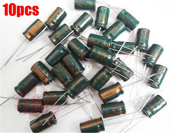 10Pcs 1000Uf 6.3V 8X12MM Electrolytic Motherboard Capacitor Radial Ic New br