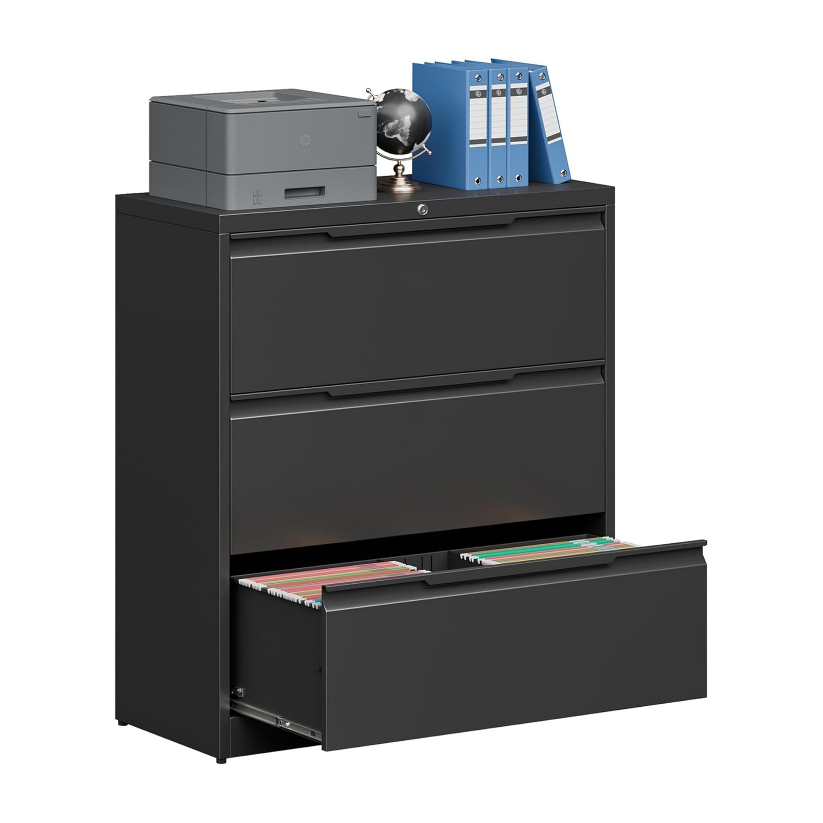 Lateral File Cabinet 3 Drawer,Metal Vertical Filing Cabinets with Lock for Legal
