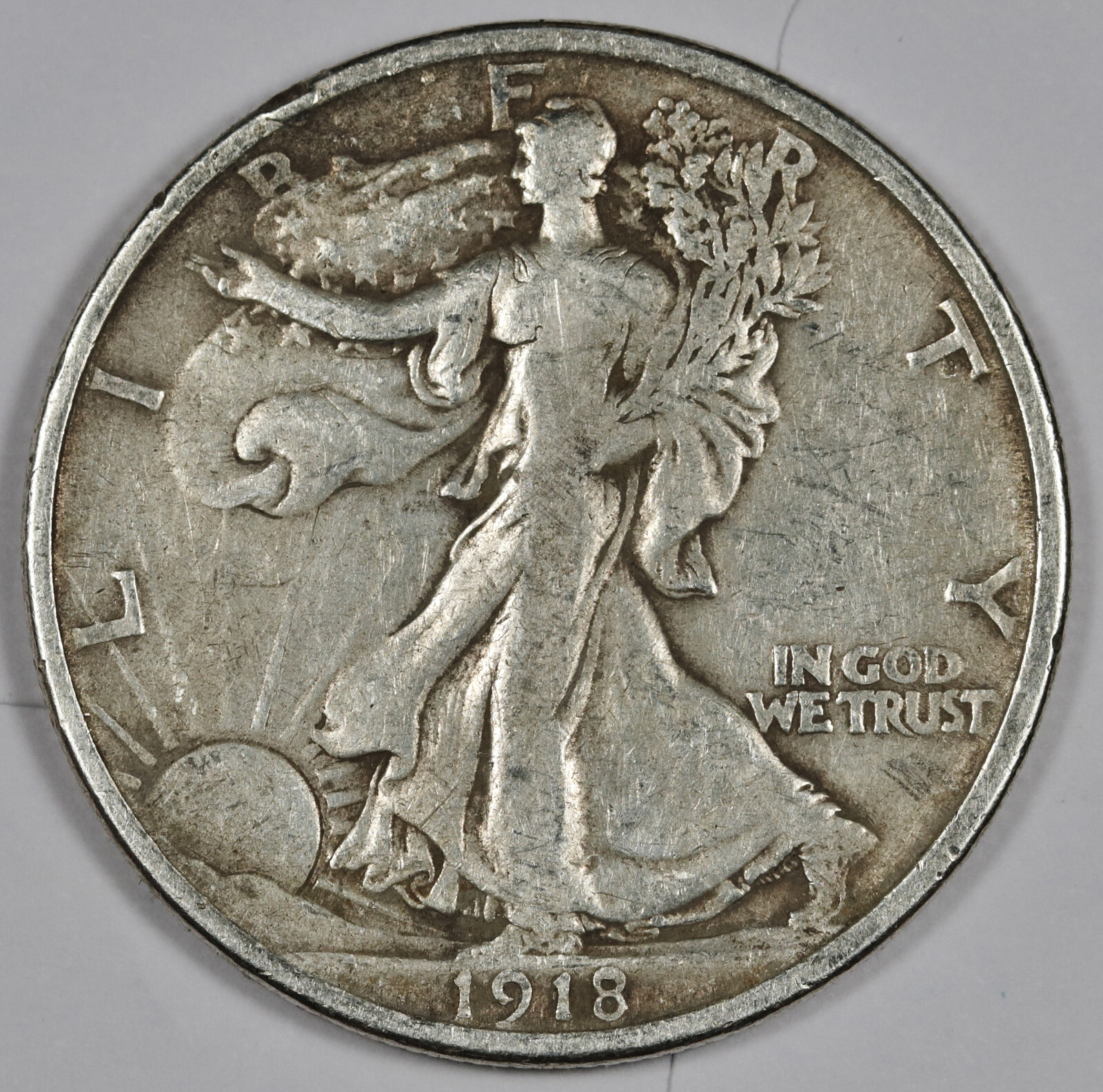 1918-d Liberty Walking Half.  VF.  187595