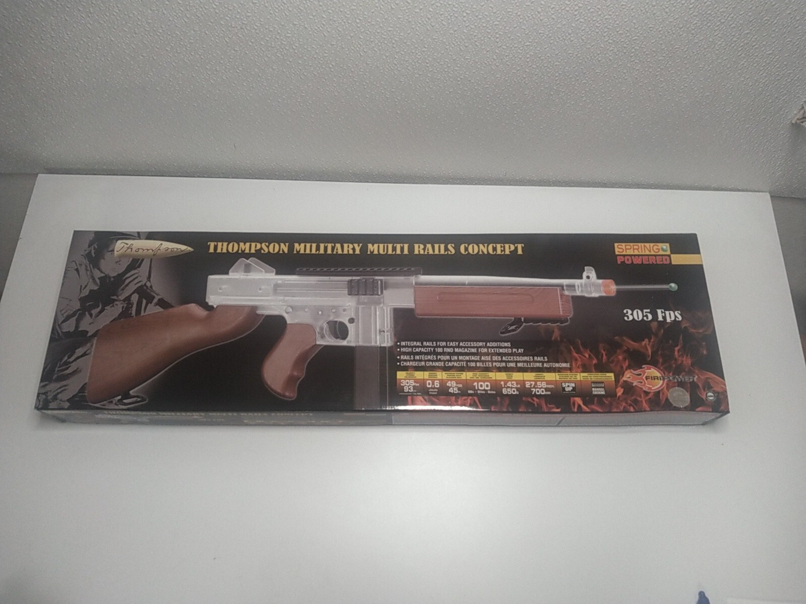 Cybergun, Thompson TommyGun, Airsoft Rifle, Spring Powered, 6mm Tested