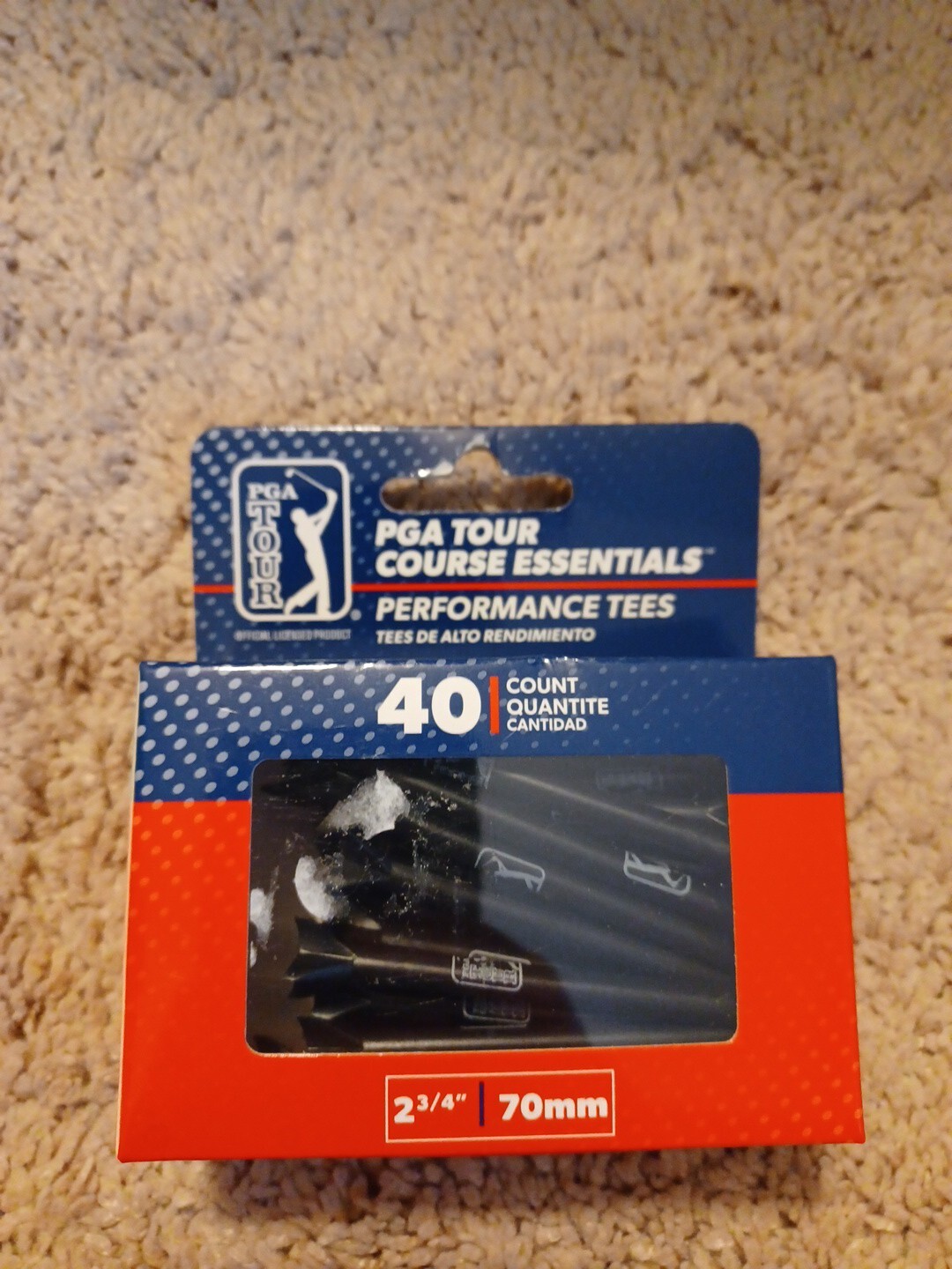 PGA Tour Course Essentials Performance Tees 2-3/4” 70mm - 40 Count Box