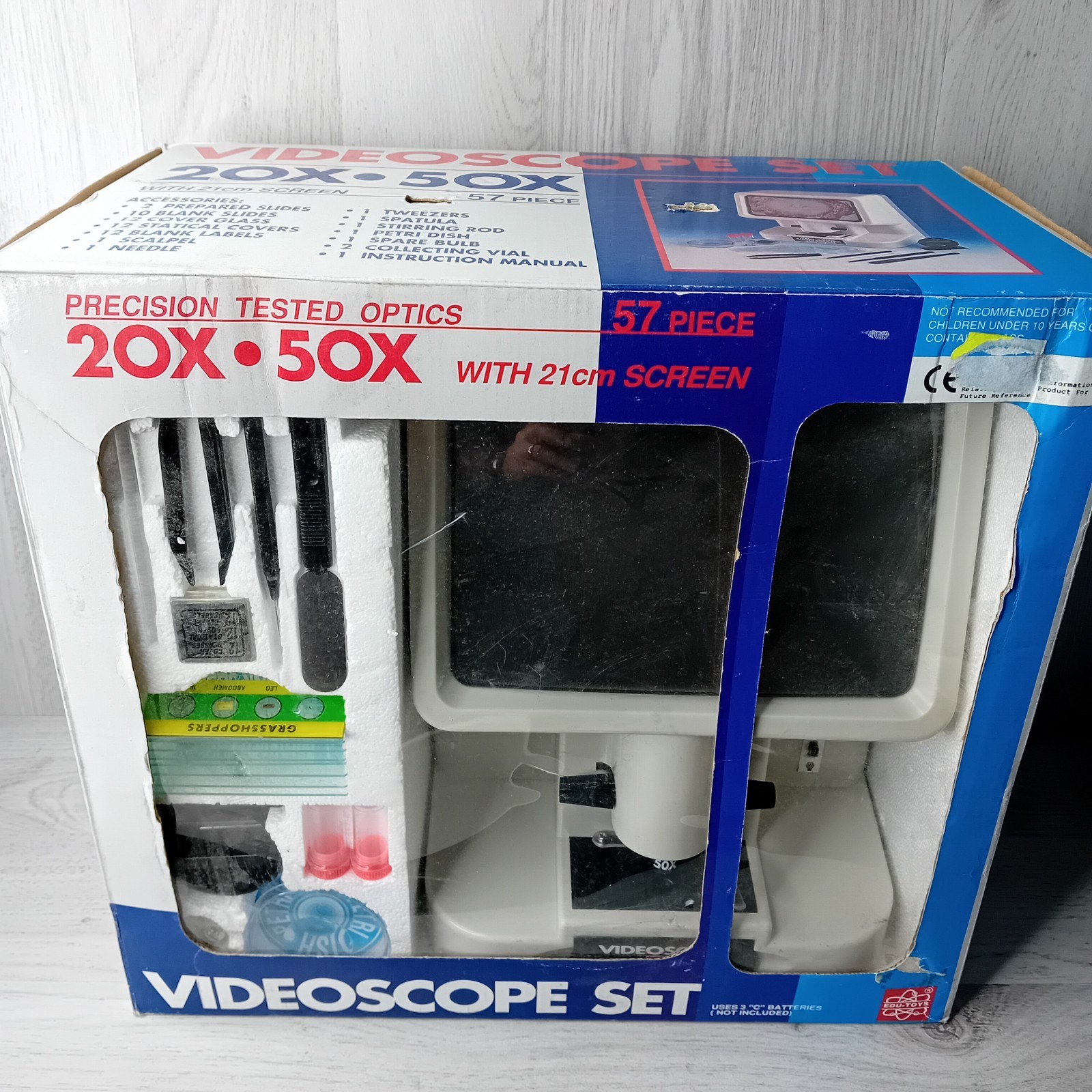 VIDEOSCOPE SET EDU TOYS 57 PIECE WITH SCREEN - NEW IN BOX - RARE RETRO TOY