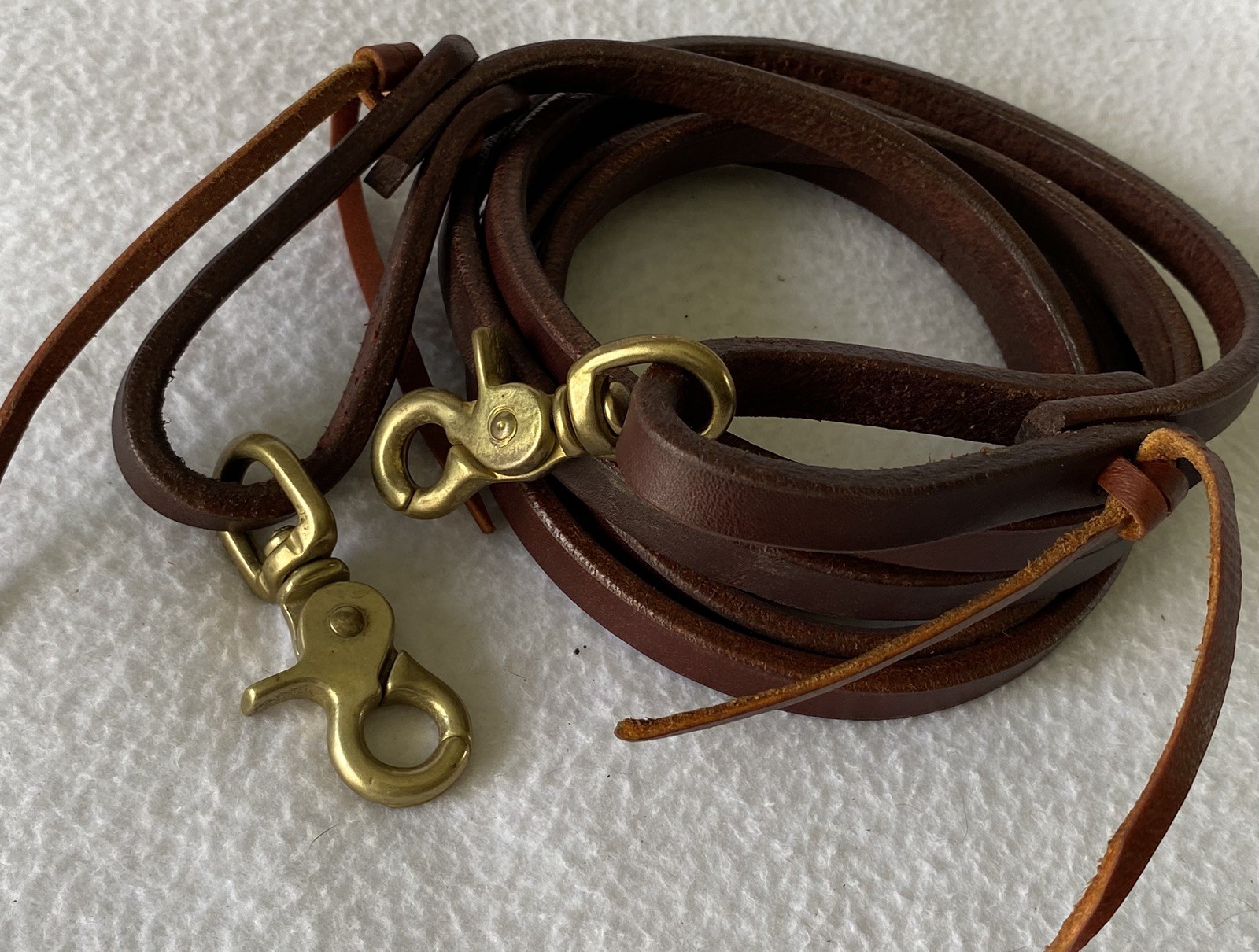 NEW 8-1/2' x 1/2" Hot Oil HARNESS Leather Roper Roping REINS With Brass SNAPS