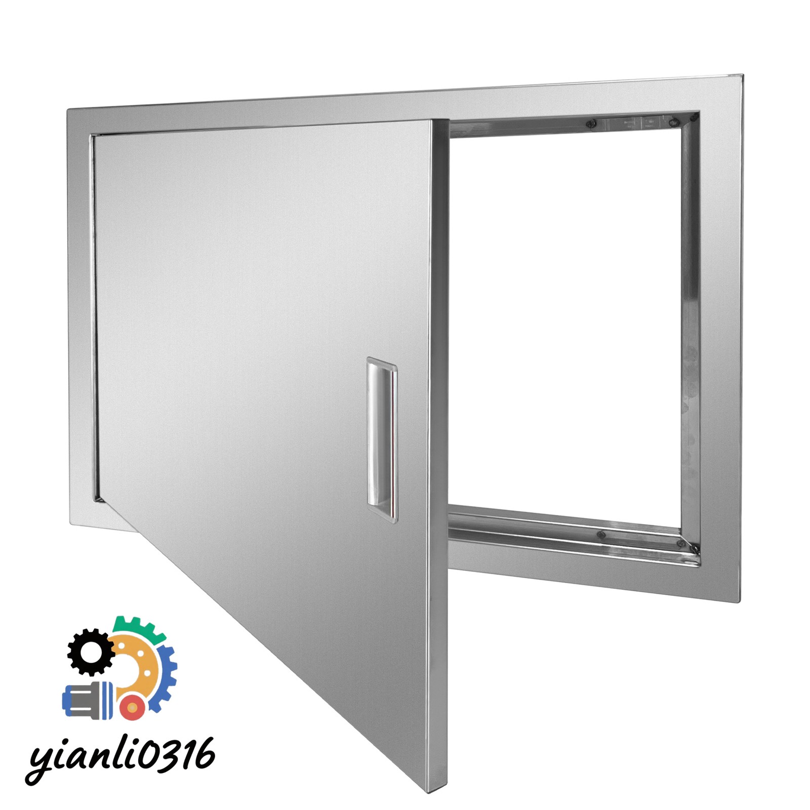27x20 Inch Vertical Wall Door With Handle Stainless Steel BBQ Access Door