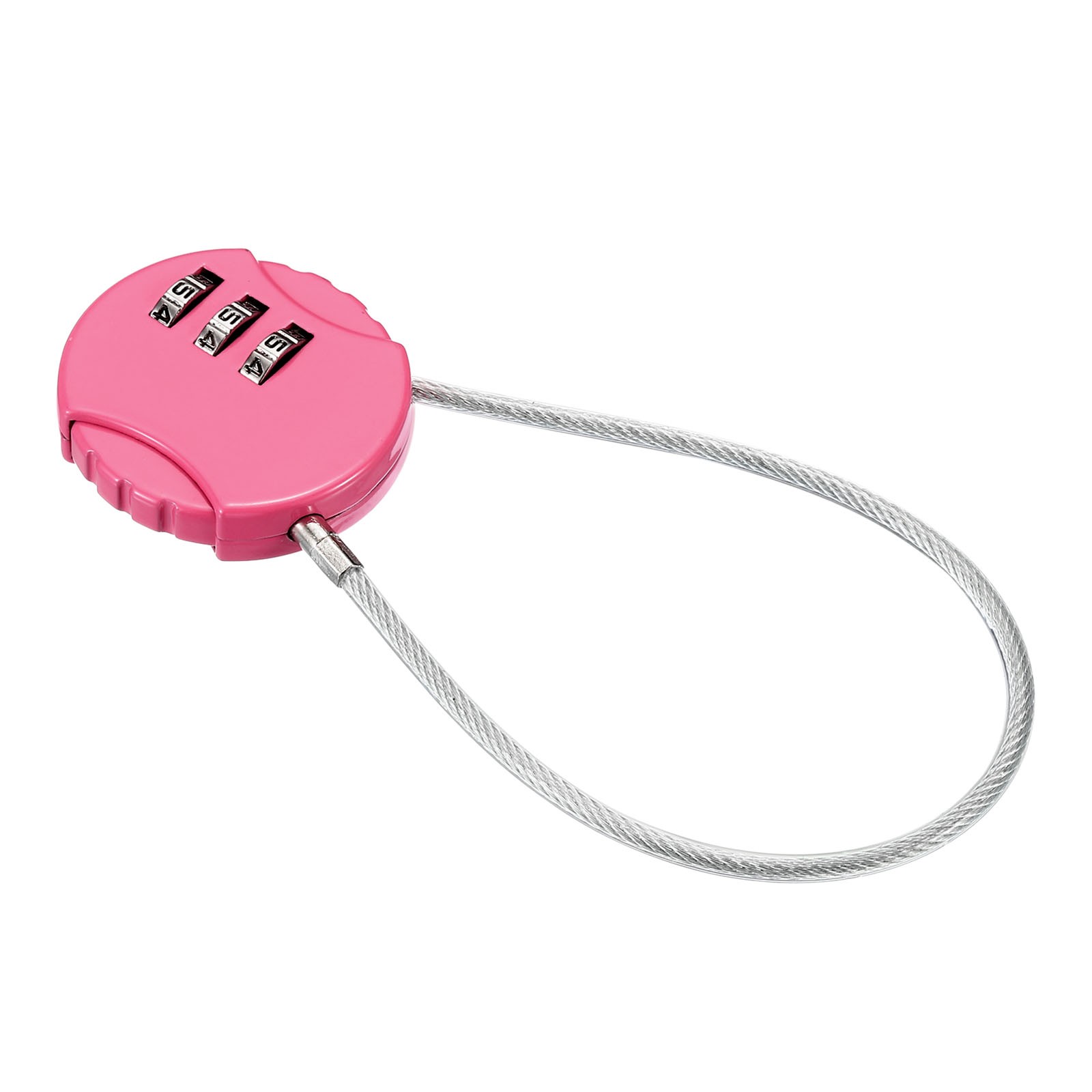 Small Combination Block 7.8", 1pc 3 Digit Luggage Lock, Pink