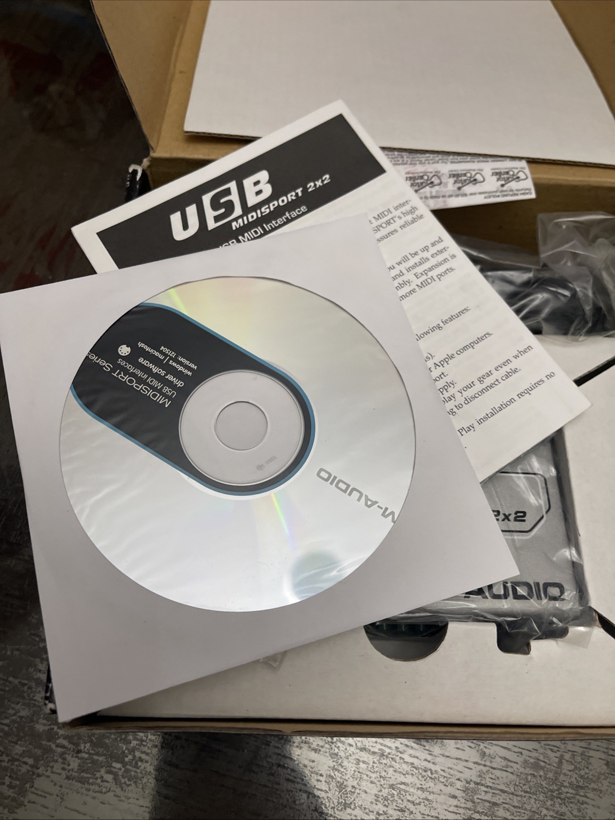 Maudio audio interface Midisport 2x2 USB Midi Interface
