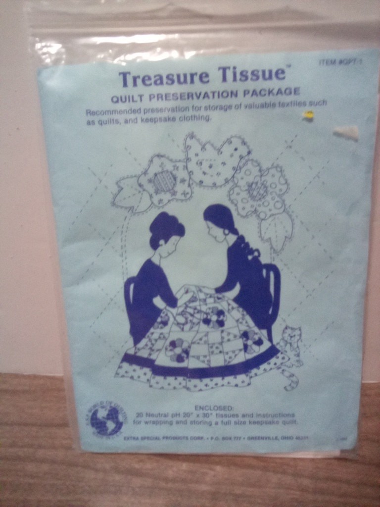 Quilt Preservation Package Treasure Tissue Heirloom Vgt 1992 Neutral ph 20" X30"