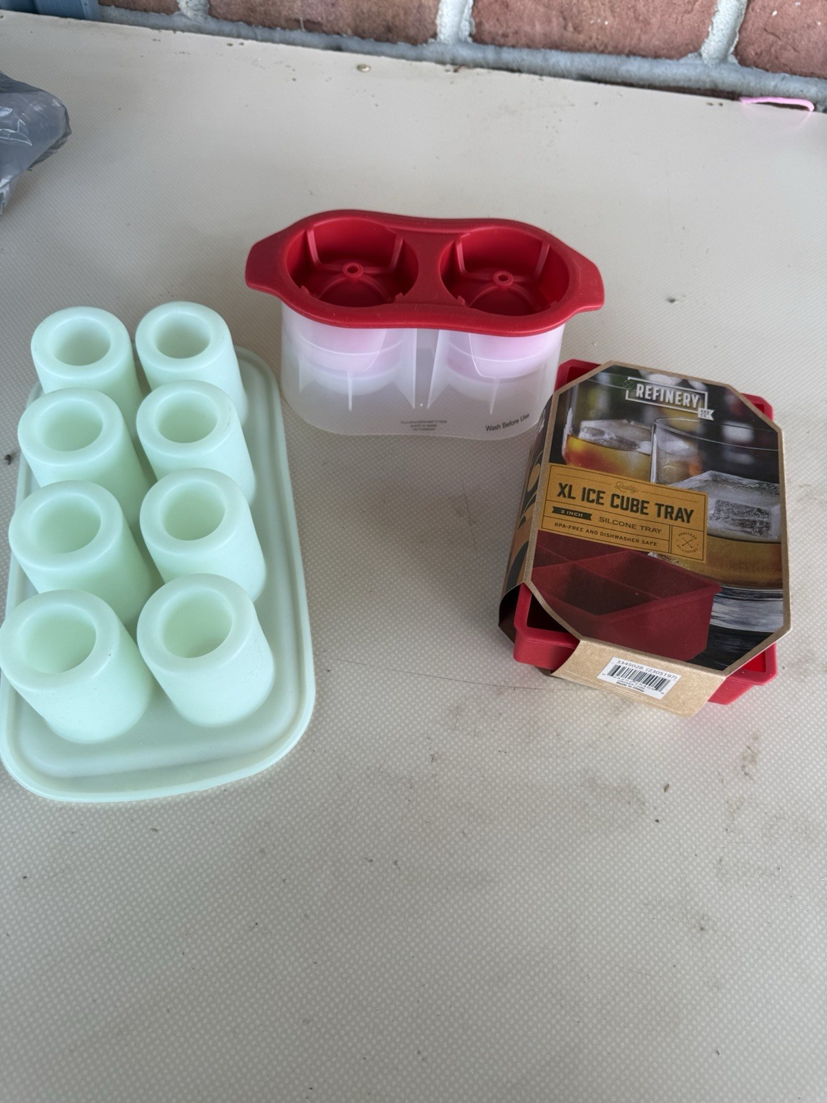 Lot of 3 Sharper Image Ice Balls Maker2” balls, shot glass maker, square