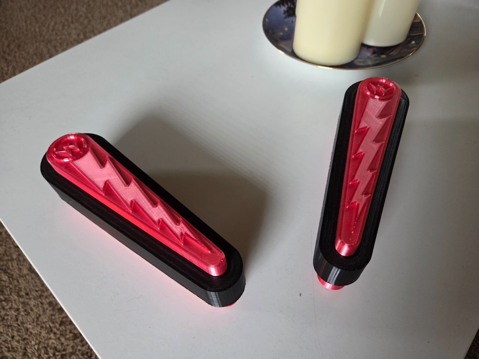 Pinball Lightning Flipper Bats Wall Decoration 3D Printed