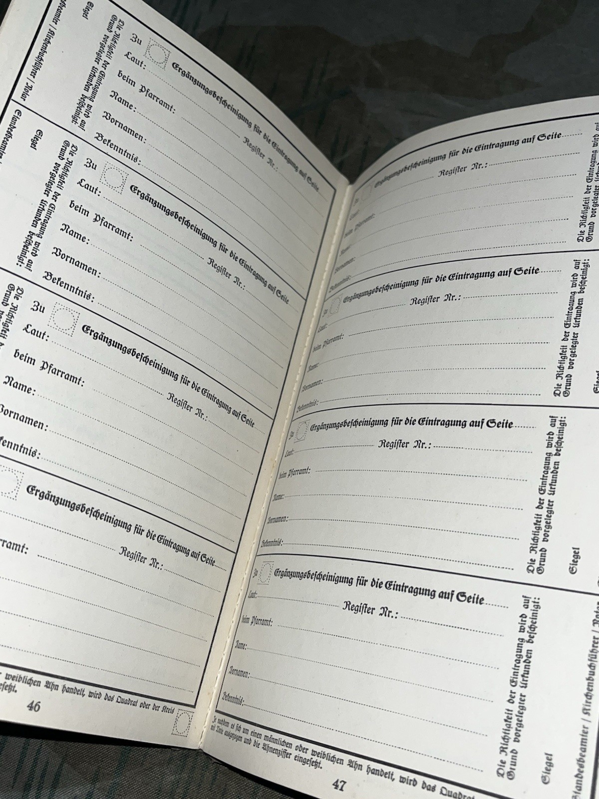 WW2 German Original Ahnenpas Ancestry Passbook #1