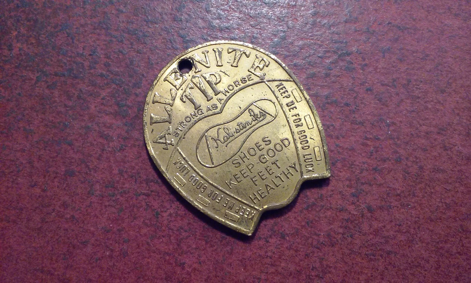KALISTENIKS SHOES ALLENITE TIP GOOD LUCK KEY CHAIN FOB & Advertising Brass Metal