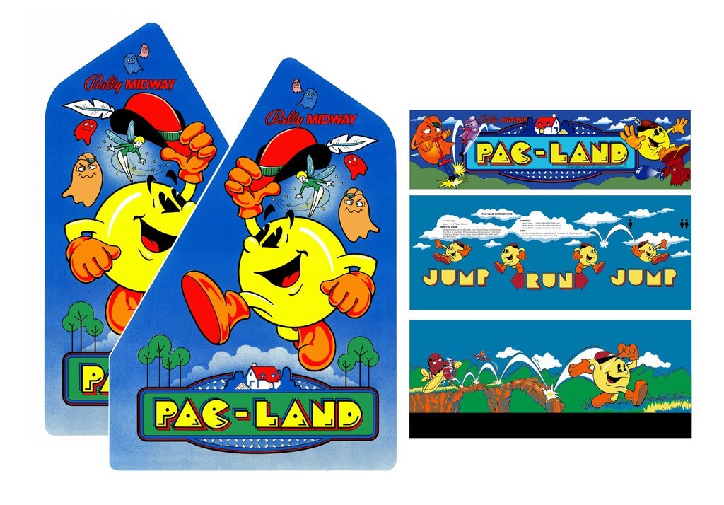 Pac-Land Arcade Game - Complete Graphics Restoration Kit