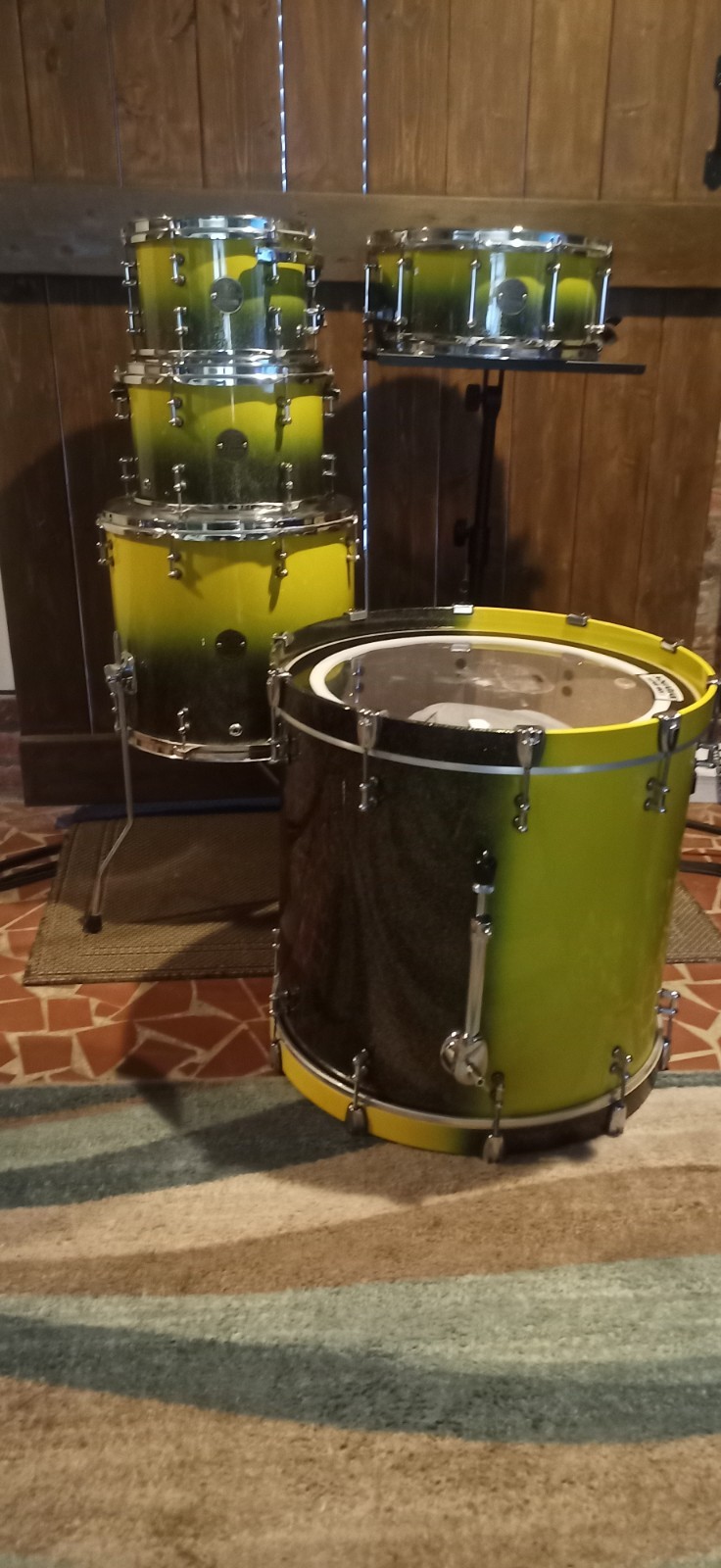 Ddrum Dios Maple 5 Piece Drum Kit racing yellow green