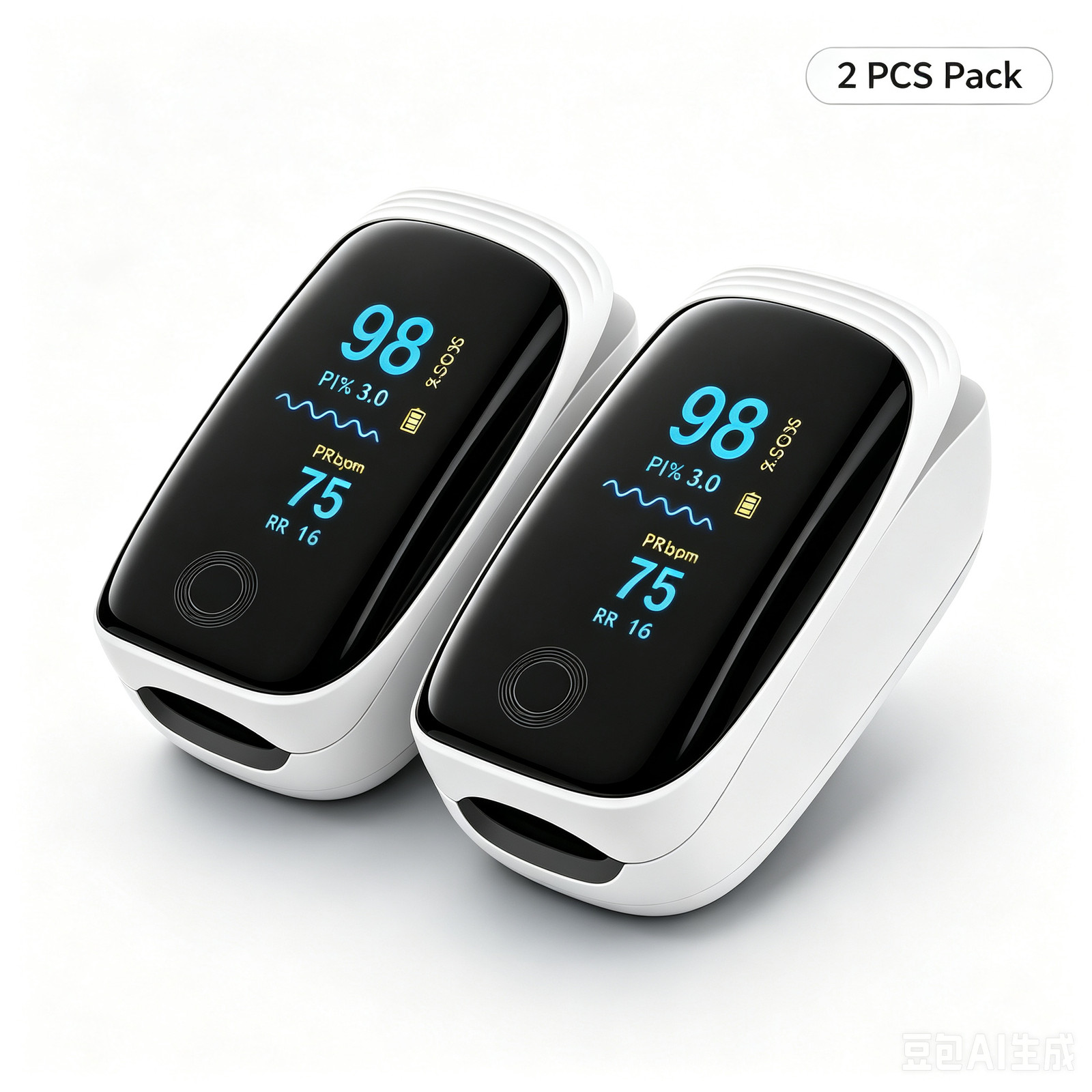 2pcs Rechargeable Fingertip Pulse Oximeter SpO2 & Pulse Rate Monitor Fast Read