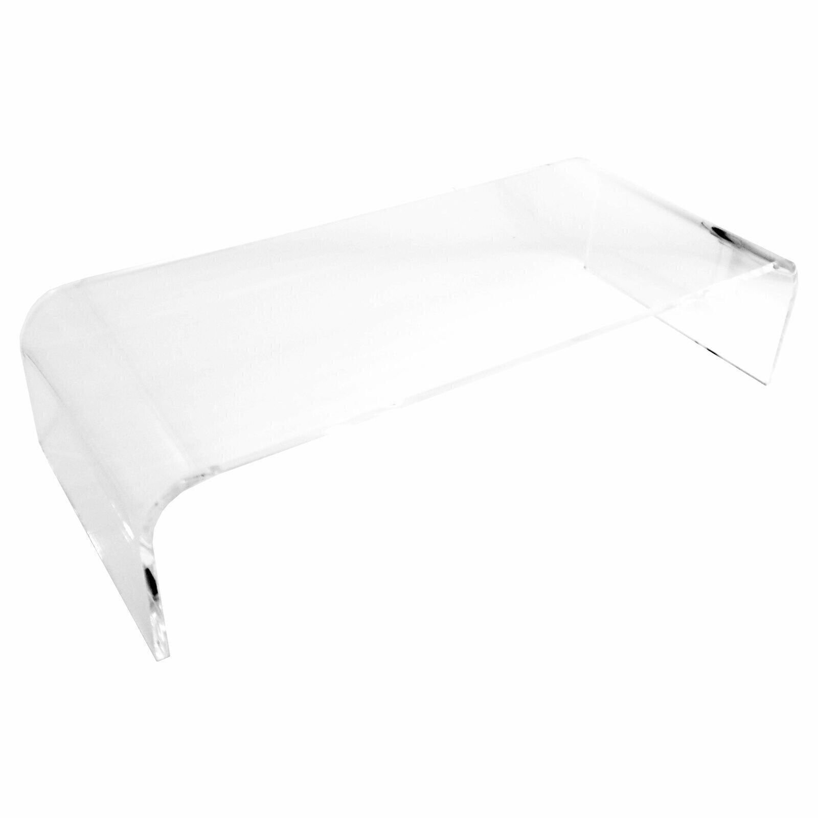 Acrylic Glass Elevated Stand w/Divider - for Computers/Laptops 9" Wide Base