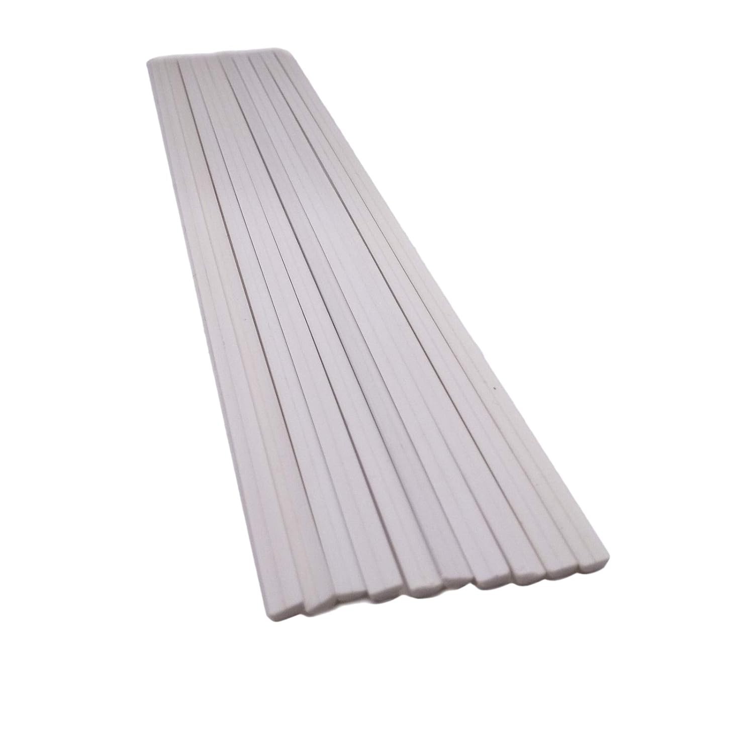 10pcs ABS Styrene Plastic Half Round Bar Rod 5mm Dia. 9.85" Long White