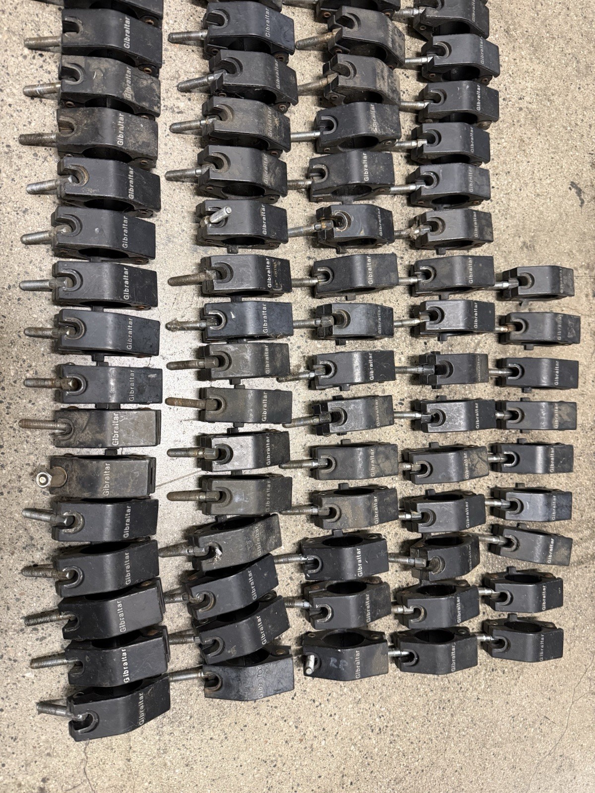 Large Lot Gibraltar Drum Rack Clamps - Many Missing Wing Nuts - Great Project/Pa