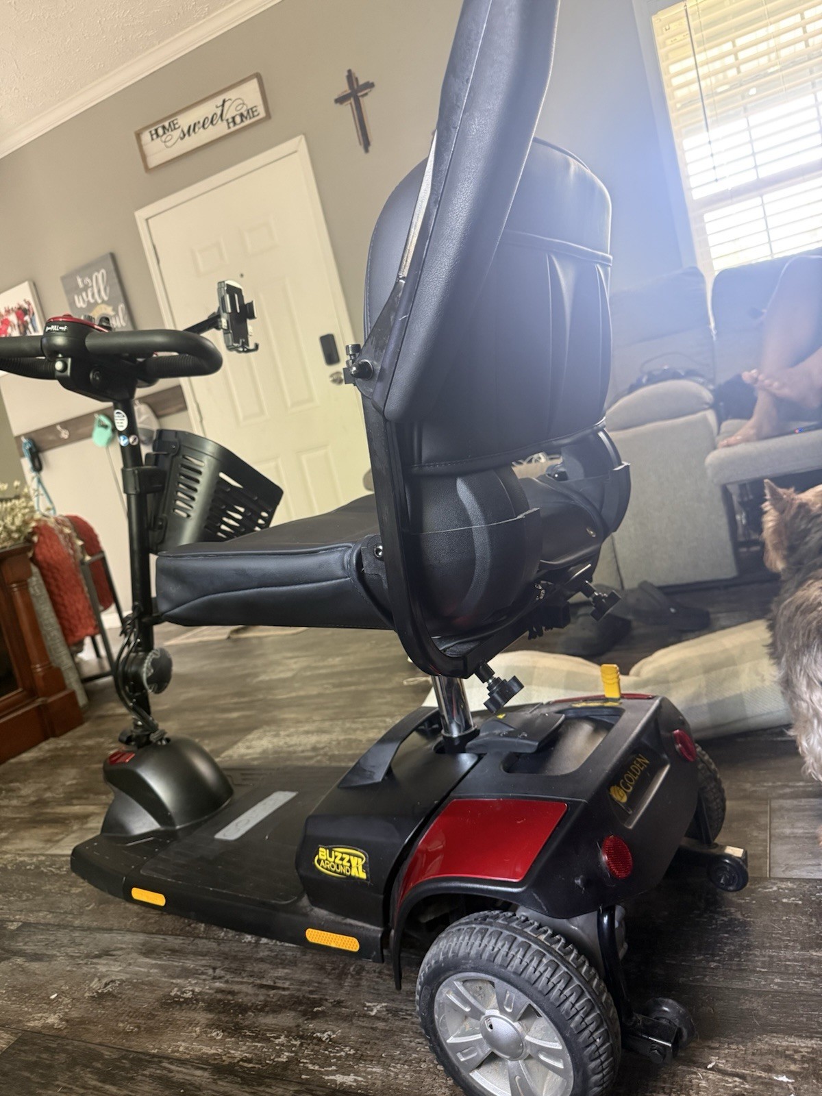 Golden Buzzaround XL 4-Wheeled Scooter Removable Battery Lightweight Black/Red