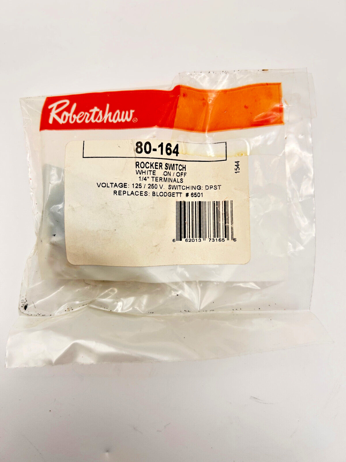 Blodgett - Rocker Switch, White, On/Off Replacement - 80-164
