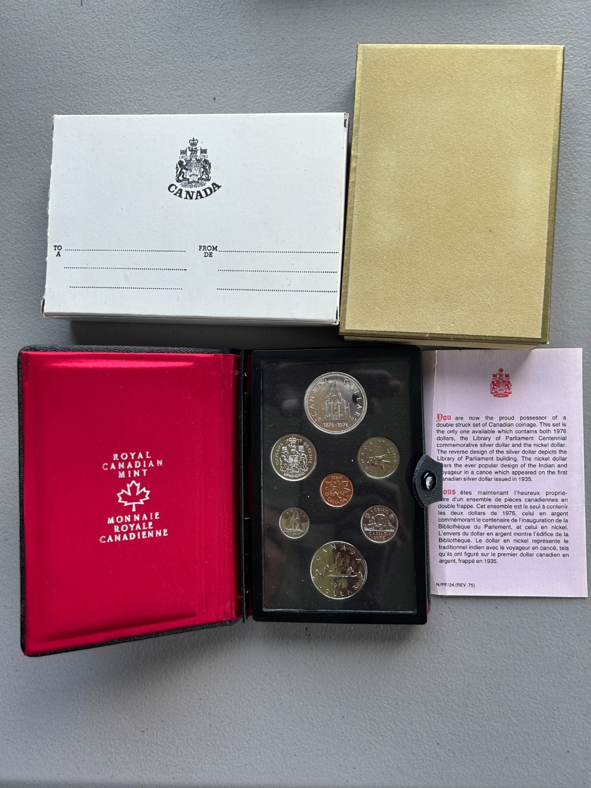 1976 RCM 7 Coin Presentation Set Library of Parliament OGP