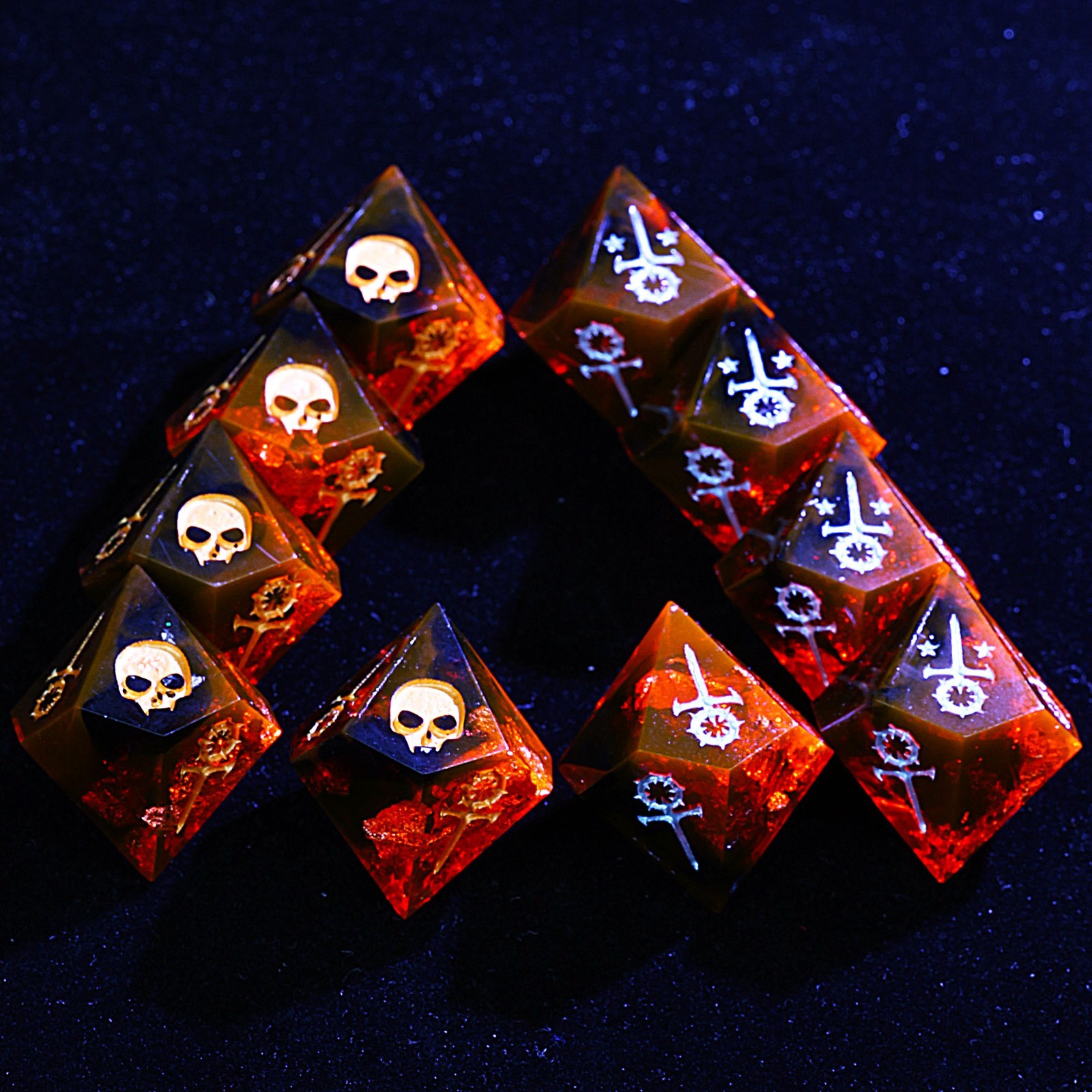15 Polyhedral Resin Sabbat WoD Dice Sets VtM Black Eucharist