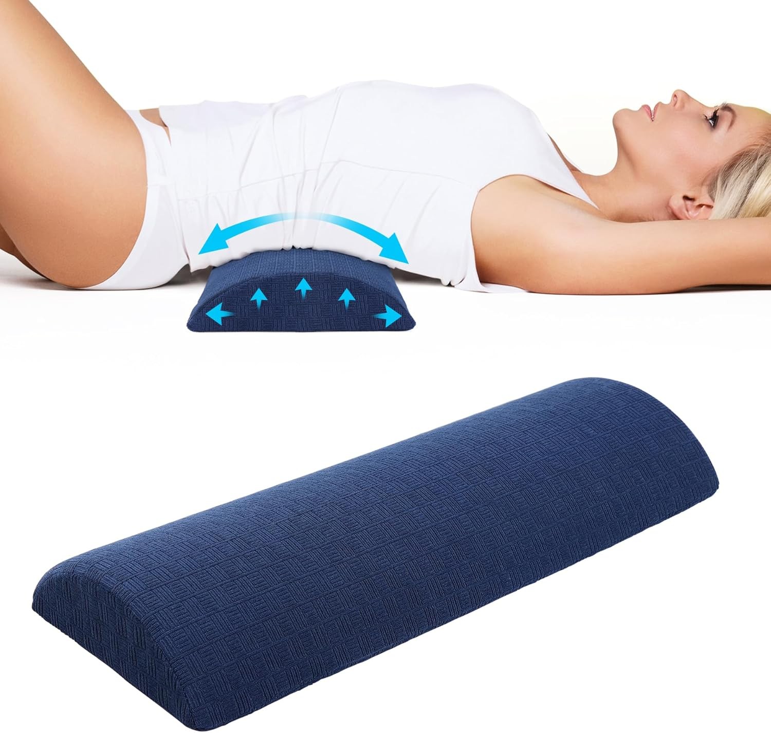 3.15" H*23.6" L - Soft Lumbar Pillow for Sleeping, Memory Foam Back Lumbar