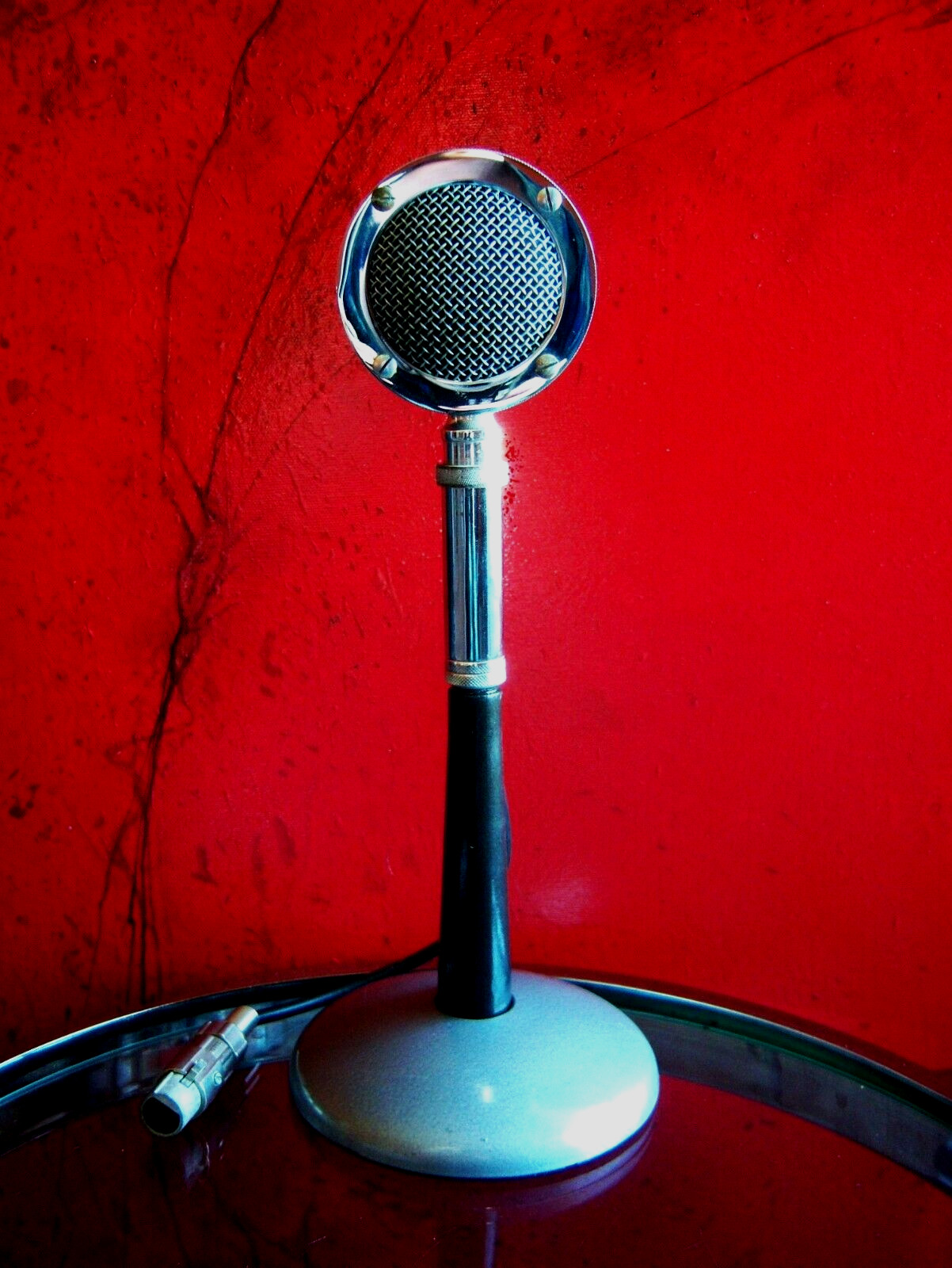 Vintage 1950's Astatic D-104 crystal microphone w F11 adapter & E6G desk stand