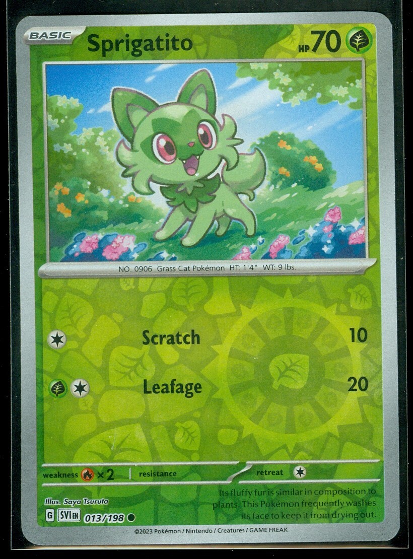Pokemon SPRIGATITO 013/198 Scarlet & Violet Rev Holo - - MINT
