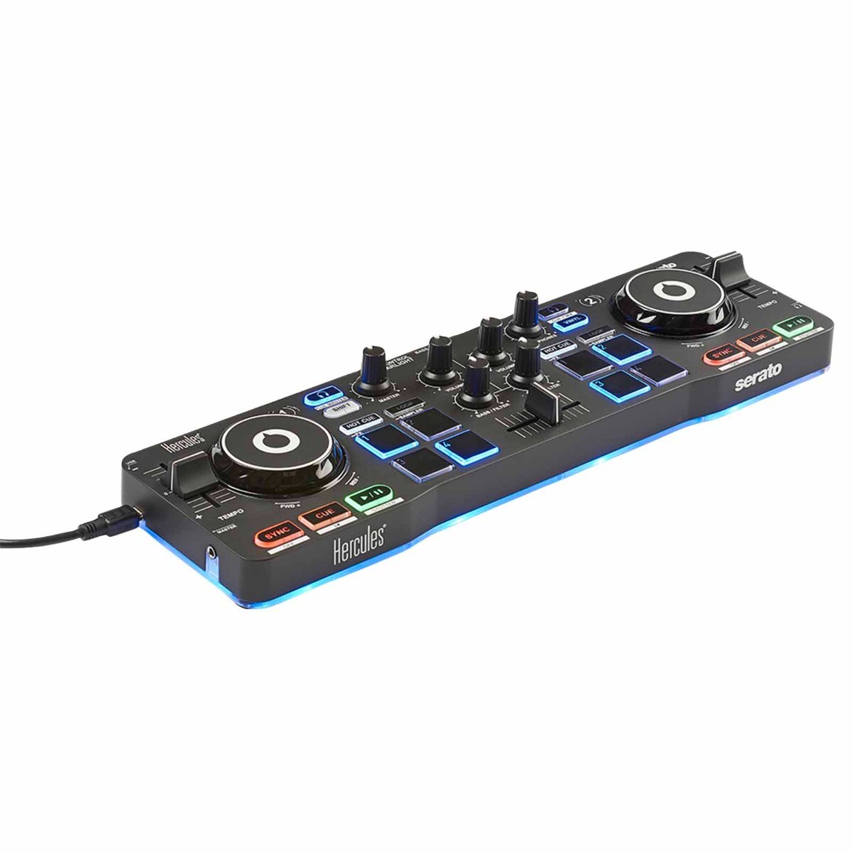 Hercules DJStarter Kit Controller with Desktop Stands & Case Pack