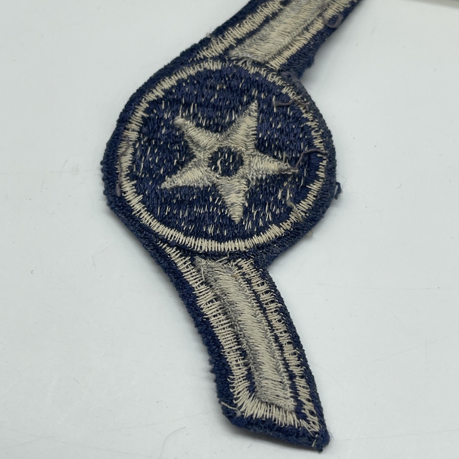U.S. Military Air Force Airman Rank Patch Insignia Cut 3rd Class E2 Blue Grey 4”