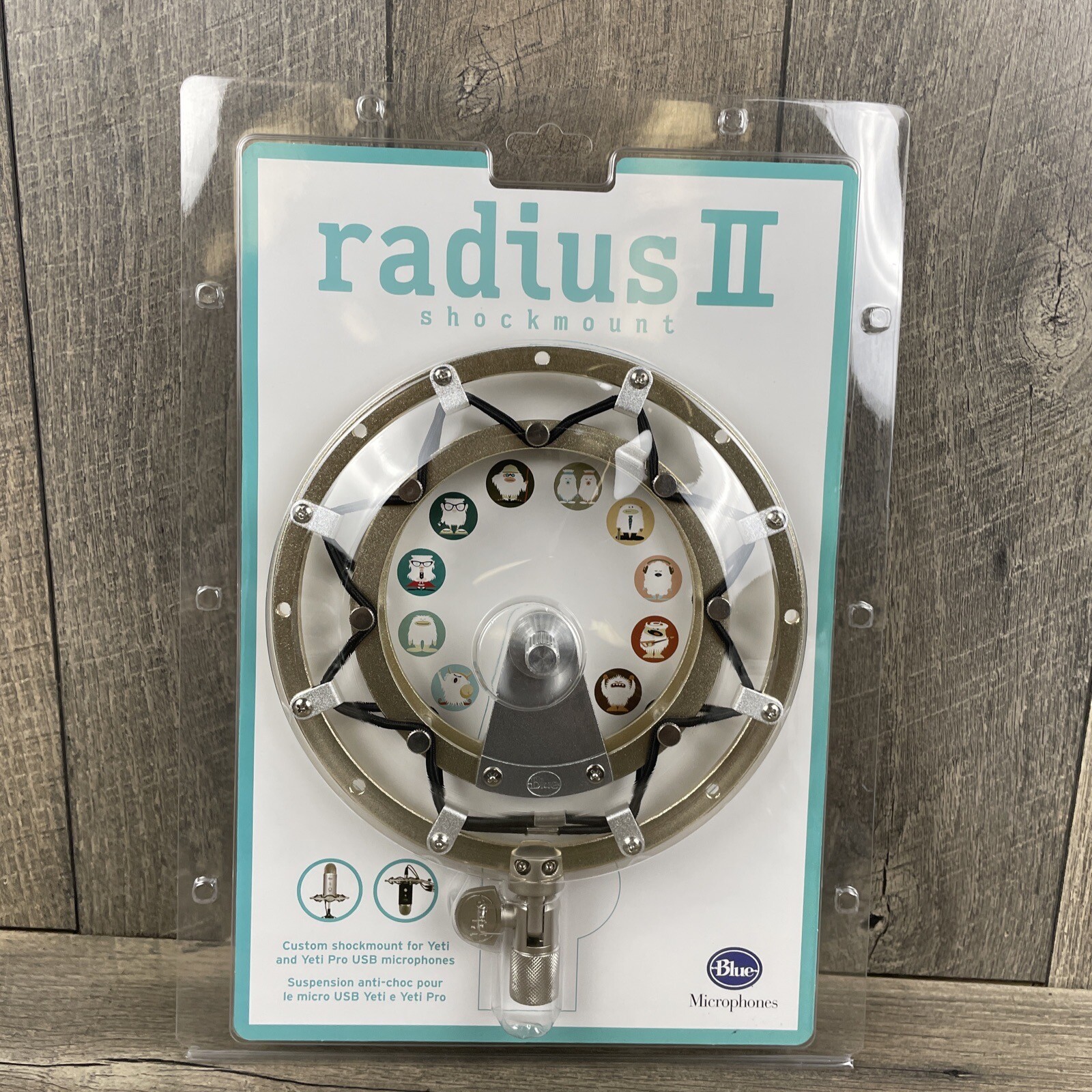 Blue Radius II Silver Microphone Shock Mount for Yeti & Yeti Pro🔆brand New Seal