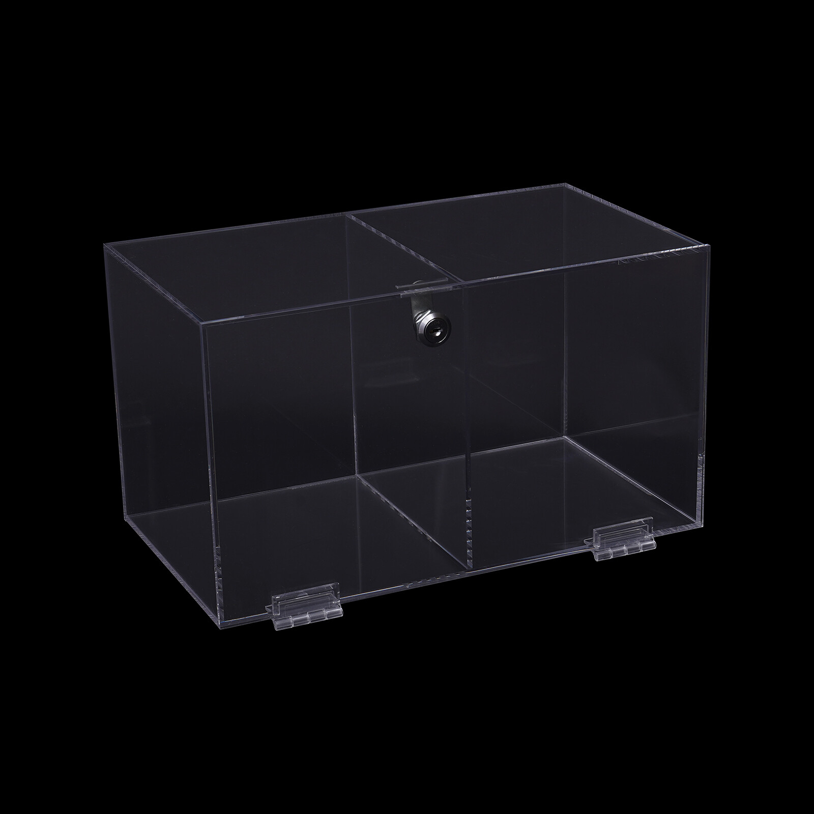 2-layers Countertop Display Case 20*20*35cm Locking Security Showcase Cabinet US