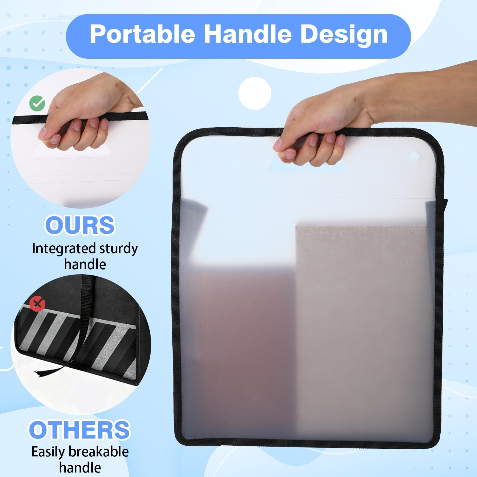 6 Pack Black Scrapbook Organizer, Expandable Clear PP Storage Organizer with ...