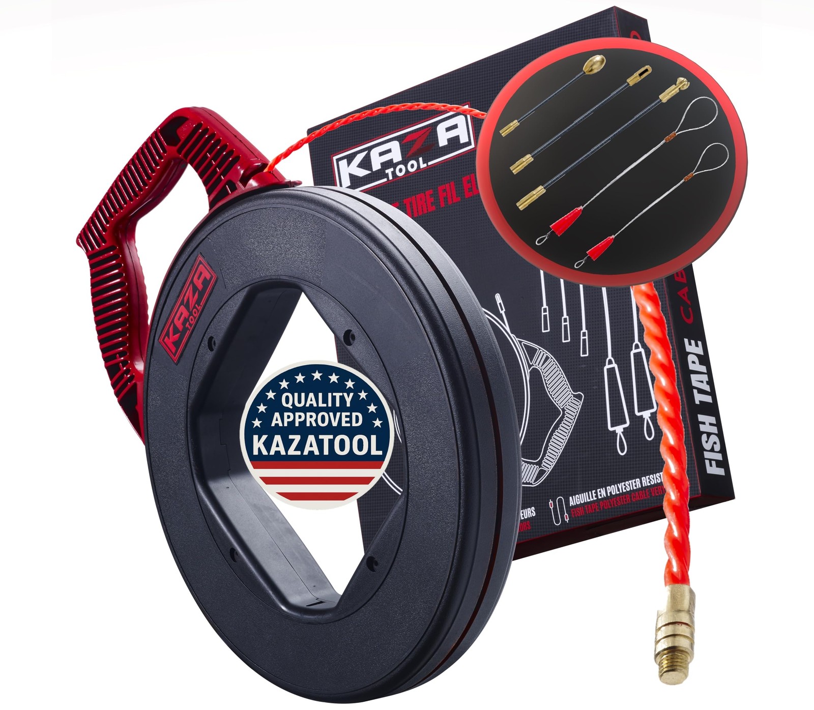 100Ft 4mm Polyester Fish Tape Wire Puller NonConductive Cable Snake