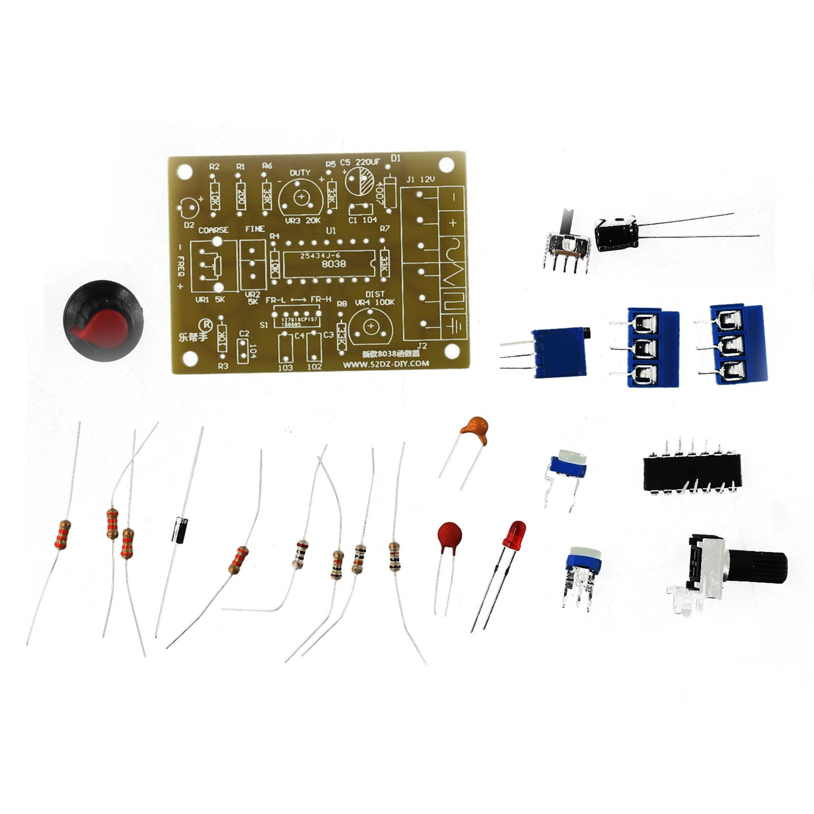 8038 IC Function Generator Sine Triangle & Square Wave Circuit Board DIY Kit