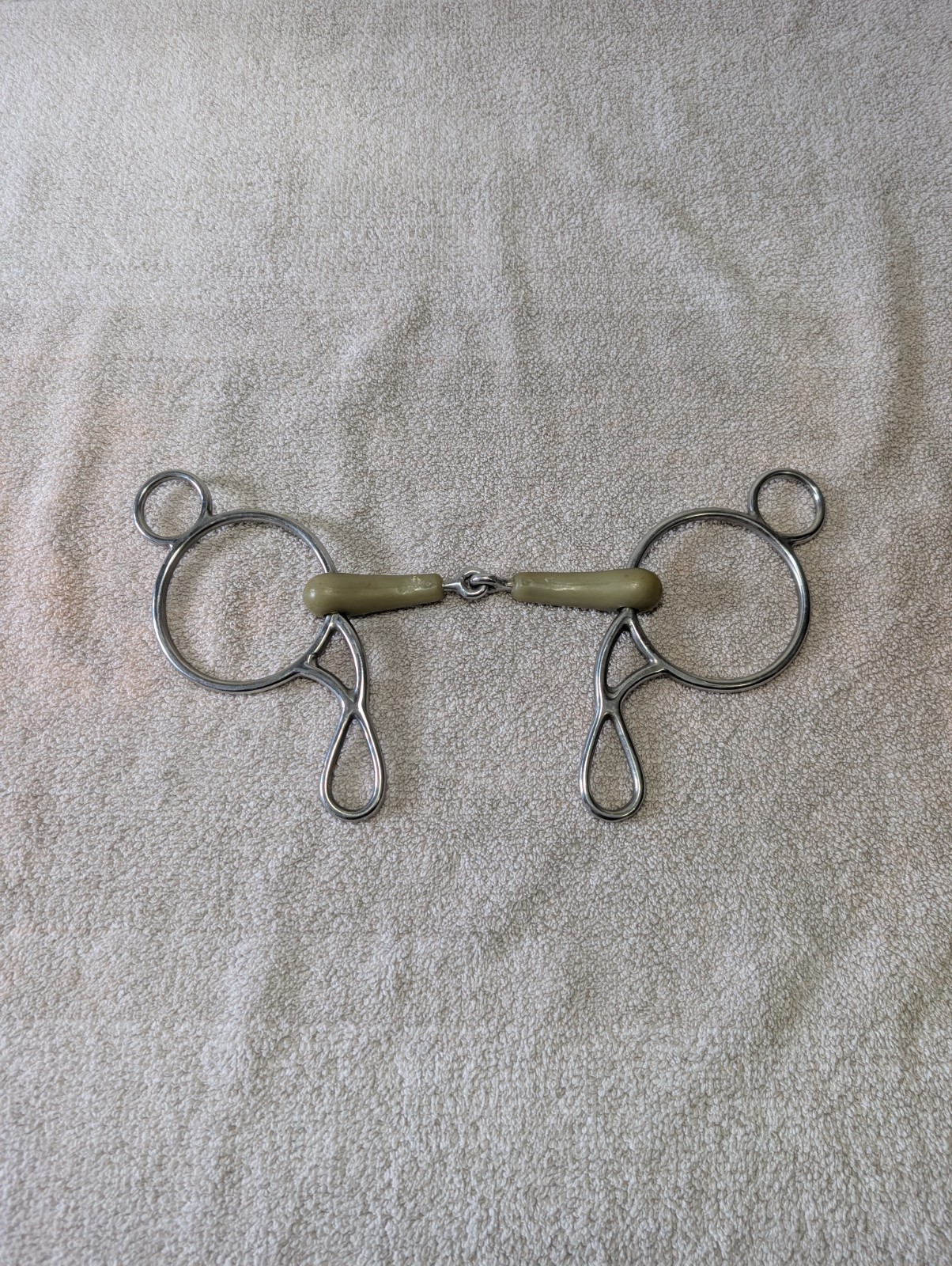 Equestrian Tack Horse Bit Flexi Snaffle With Large Rings Soft Mouth Bit