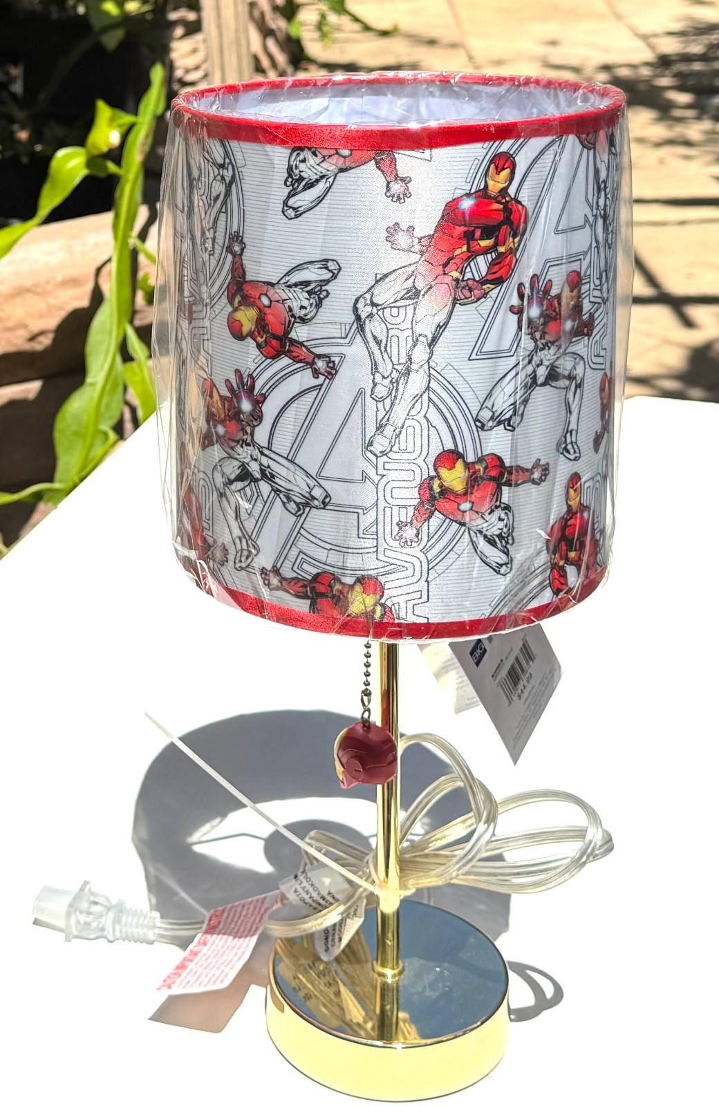 Marvel Avenger Ironman Lamp 15" H Kids Stick Table Lamp w/Pull Chain - Gold Base