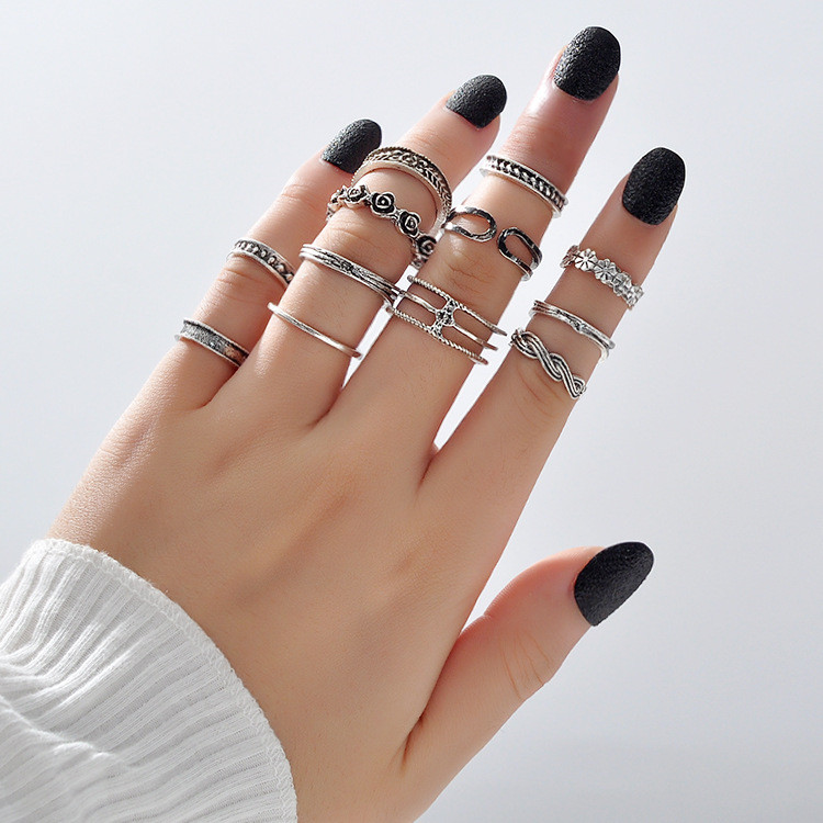 12 Pcs Vintage Toe Rings Adjustable Finger Ring Beach Foot Jewelry Set for Women
