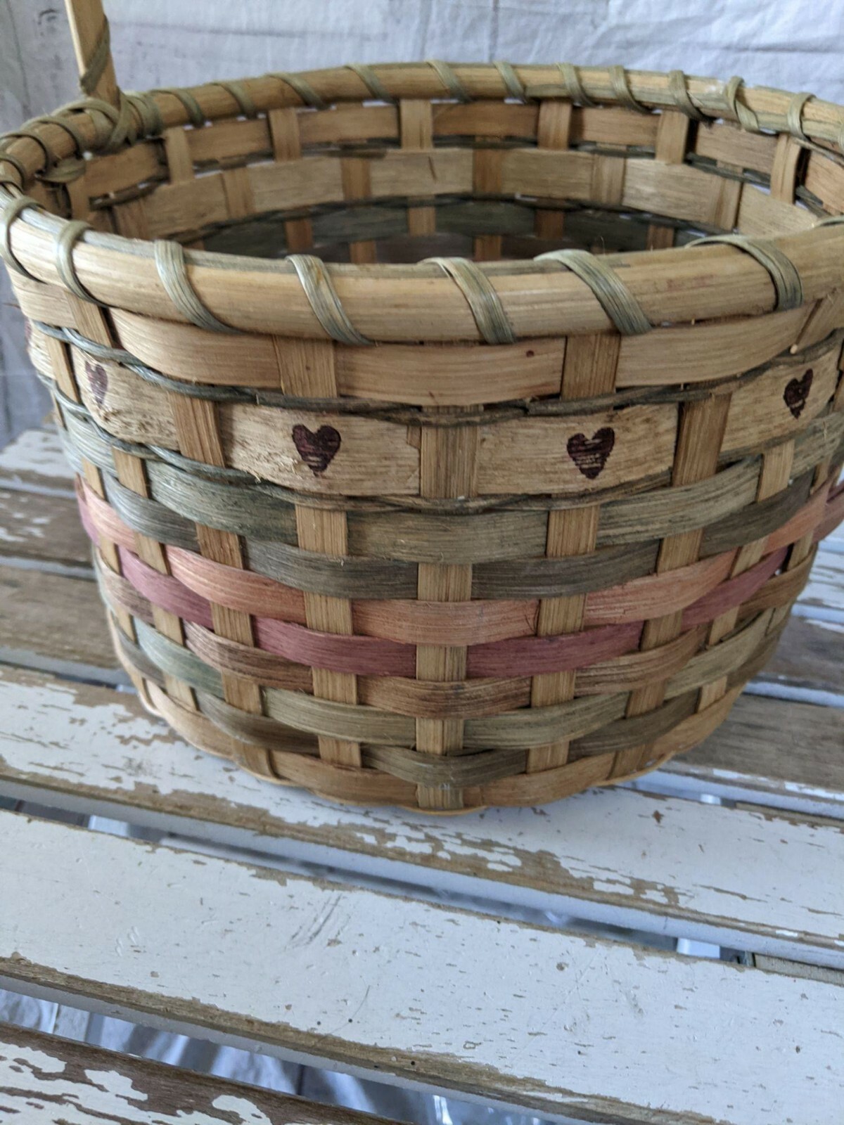 Wicker heart basket spring decor kitchen home