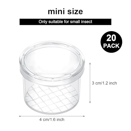 20 Pcs Critter Keeper Bug Magnifier Insect Container with Lid - Bug Catcher