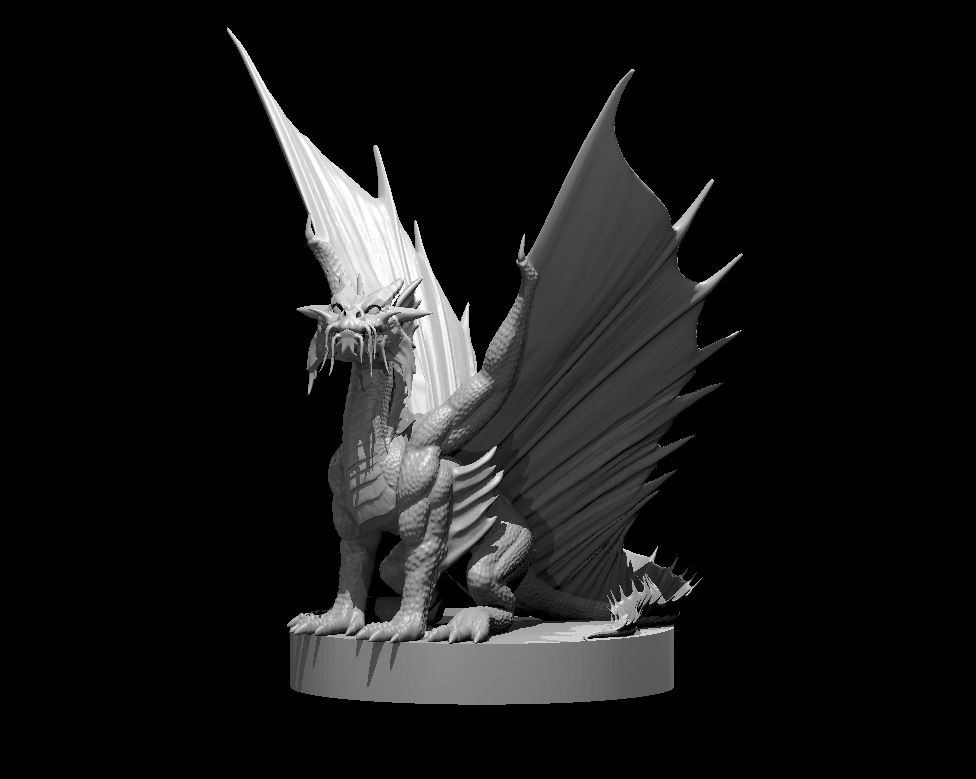 Gold Dragon Wyrmling Sitting Monster Manual 28mm Scale DND D&D Tabletop Mini