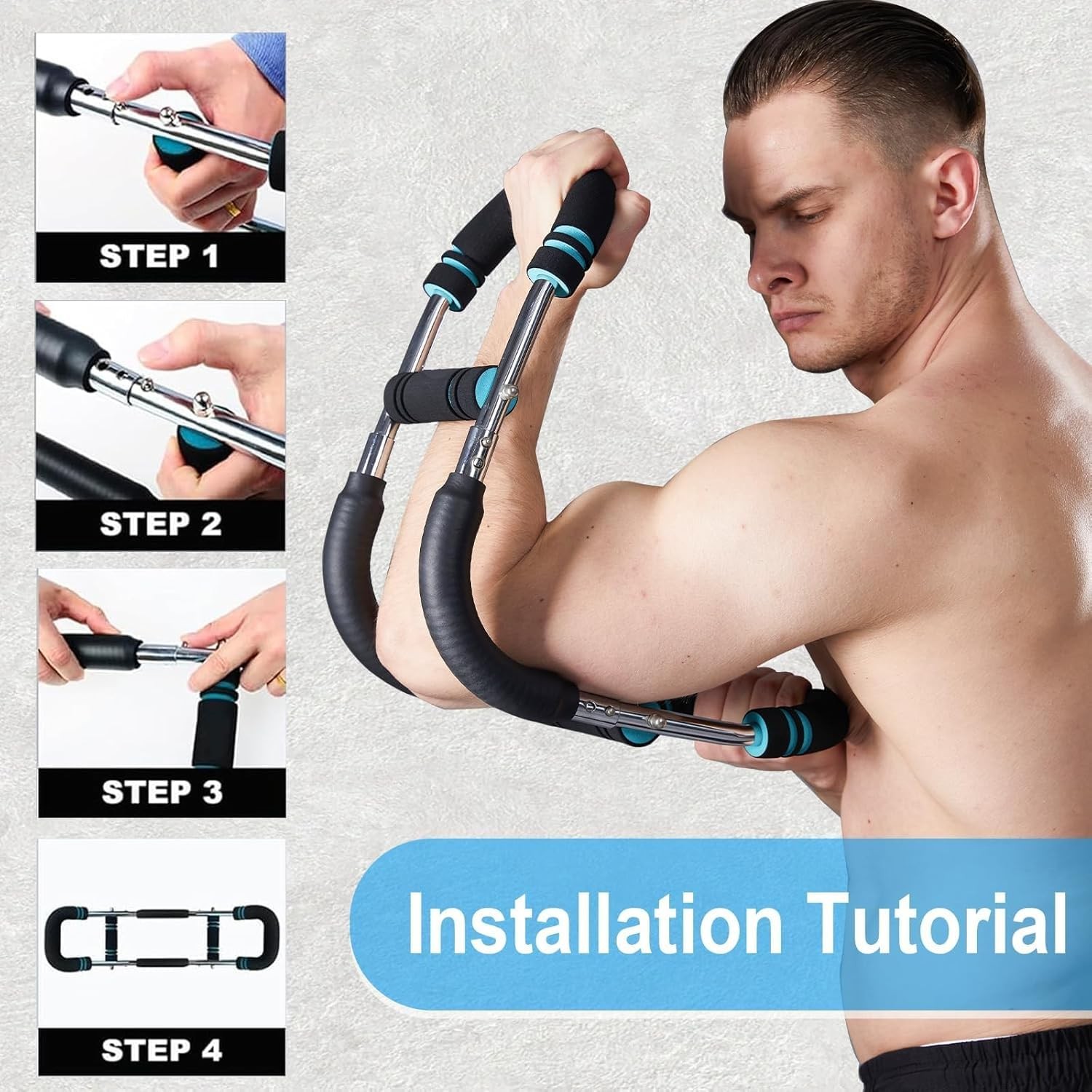Adjustable Arm Exerciser Bar for Triceps, Forearms, and Chest 120150lbs