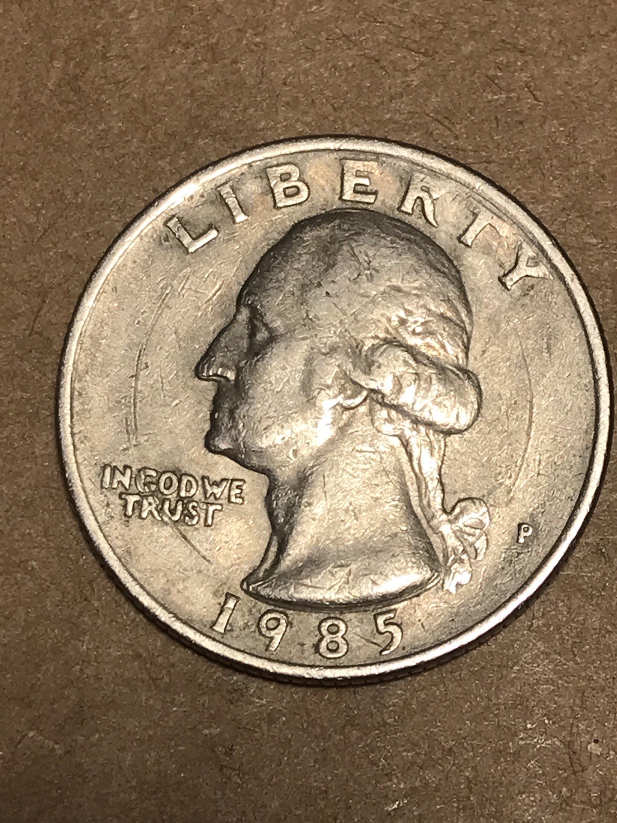 1985 P washington Strike Through quarter and Errors.