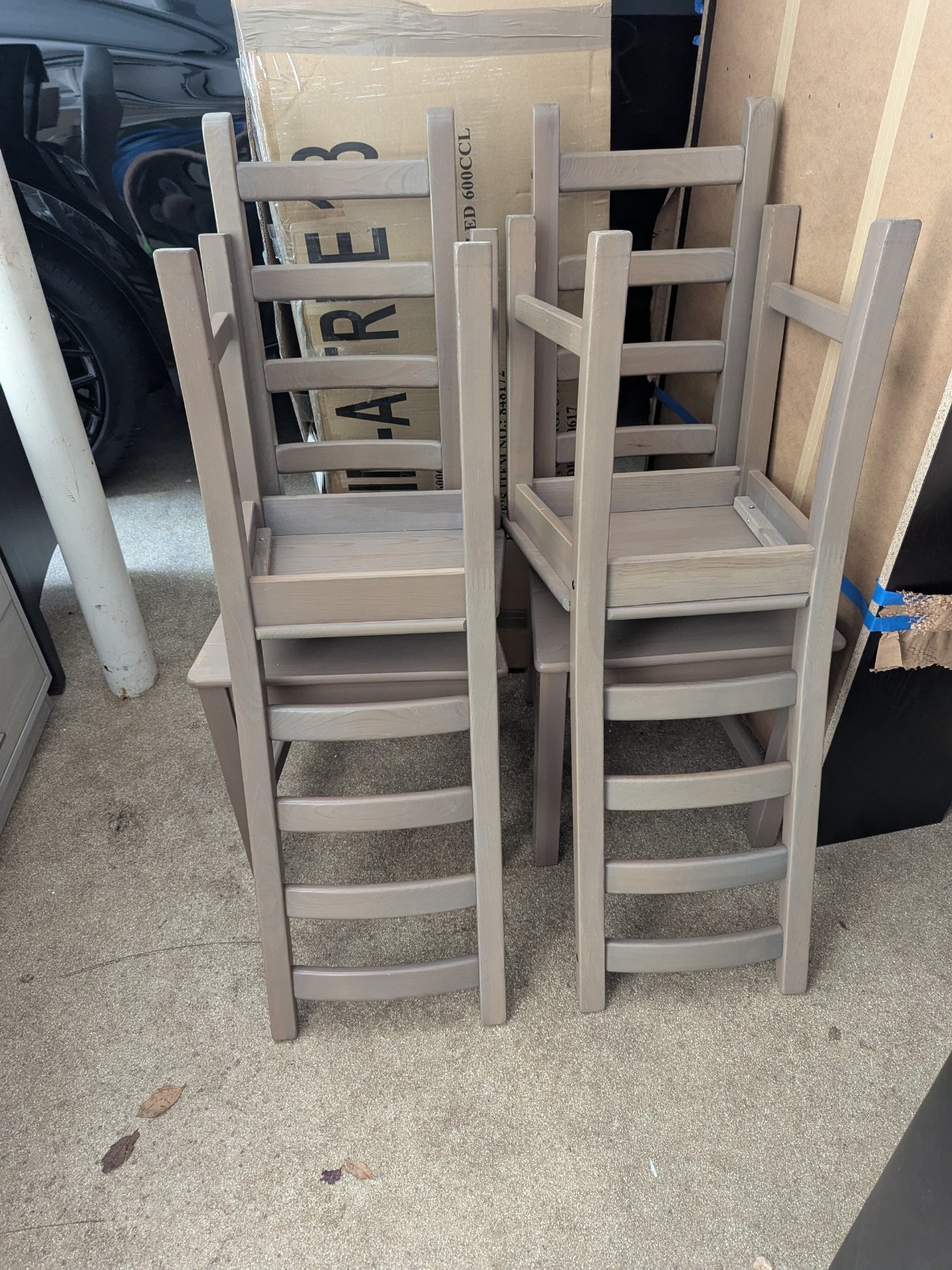 Ikea Black Extendable Dining Table + (6) Taupe Dining Chairs